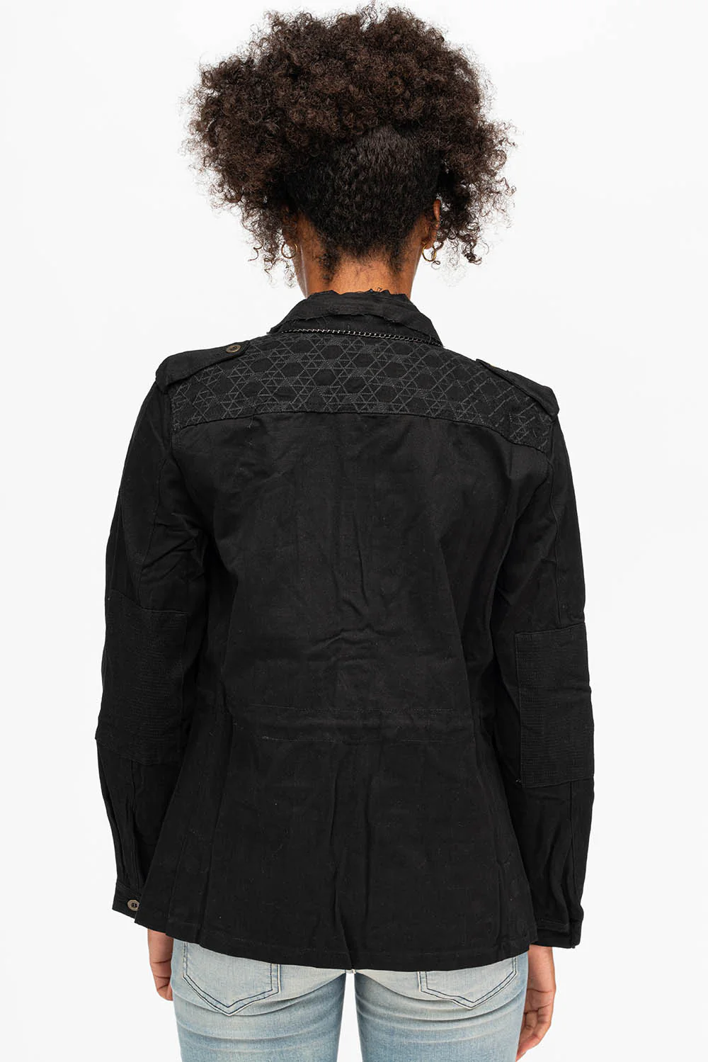 MILITARY JACKET WITH CRYSTALS IN BLACK - Image 4