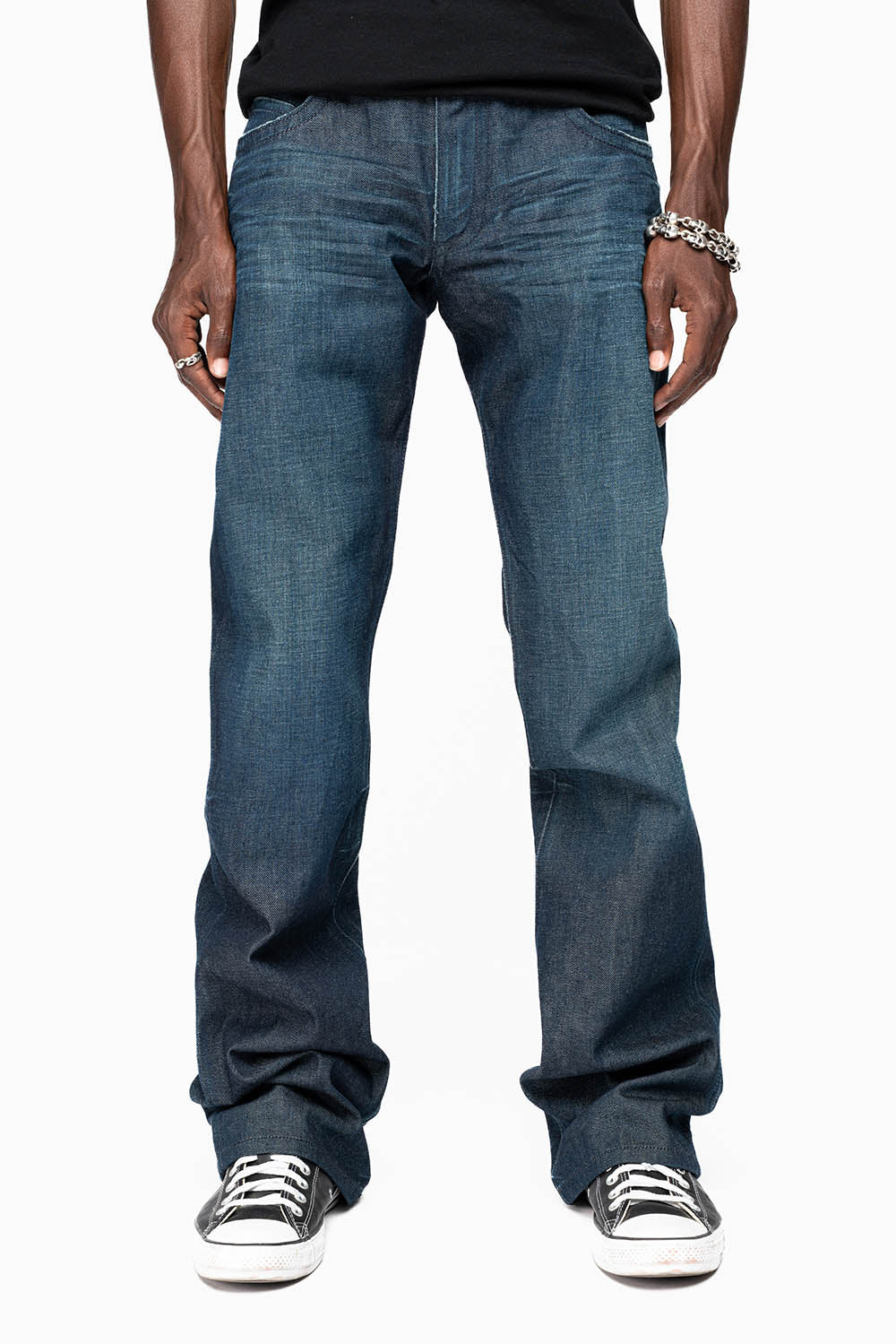 AMERICAN BEAUTY BOOT CUT JEAN  IN VINTAGE DARK WITH EMBROIDERED WING LOGO AND EMBELISHMENT ON BACK POCKETS - Image 4
