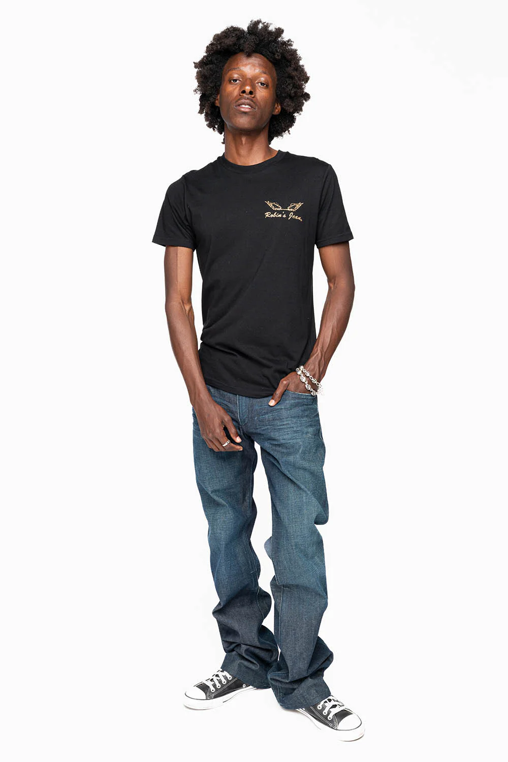 AMERICAN BEAUTY BOOT CUT JEAN  IN VINTAGE DARK WITH EMBROIDERED WING LOGO AND EMBELISHMENT ON BACK POCKETS - Image 6