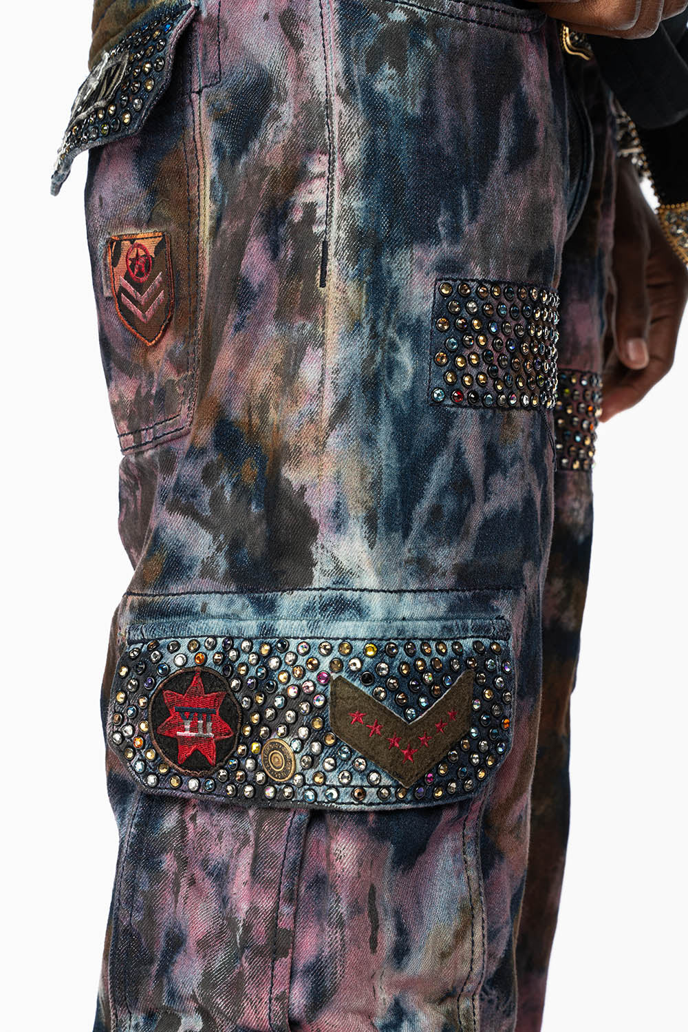 ARCHIVE LIMITED EDITION MENS MILITARY JEAN WITH PATCHES AND CRYSTALS - Image 6