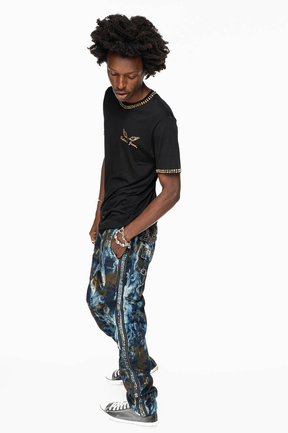 ARCHIVE LIMITED EDITION WARRIOR MILITARY JEAN IN BABA BLUE WASH WITH CRYSTALS - Image 8