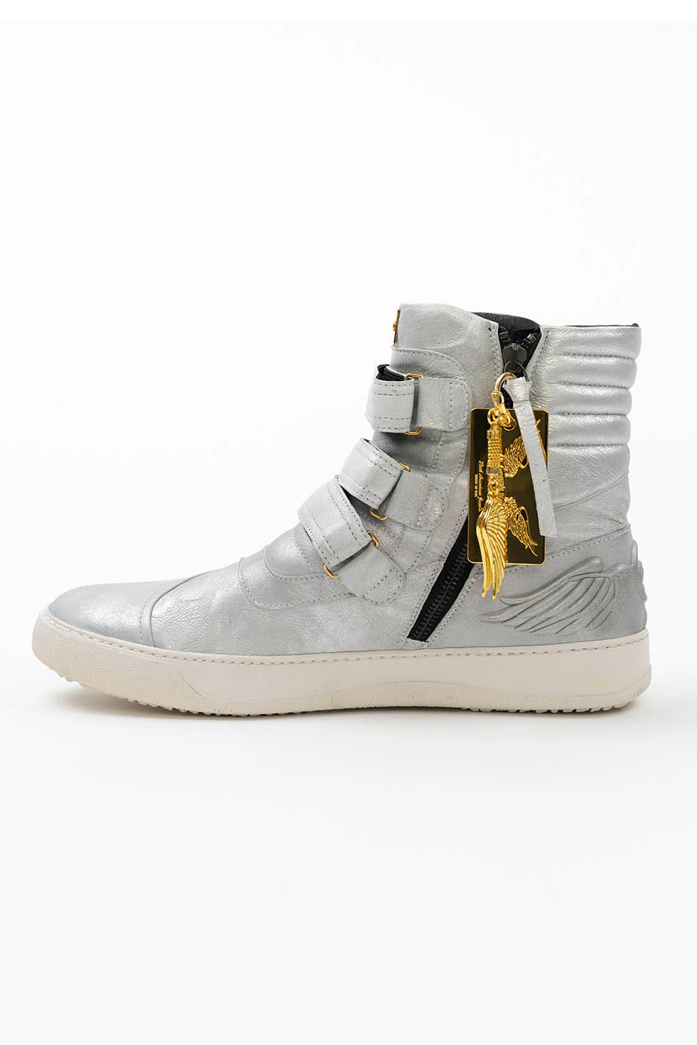 MENS HIGH TOP VELCRO  SHOES IN SPRITE SILVER - Image 3