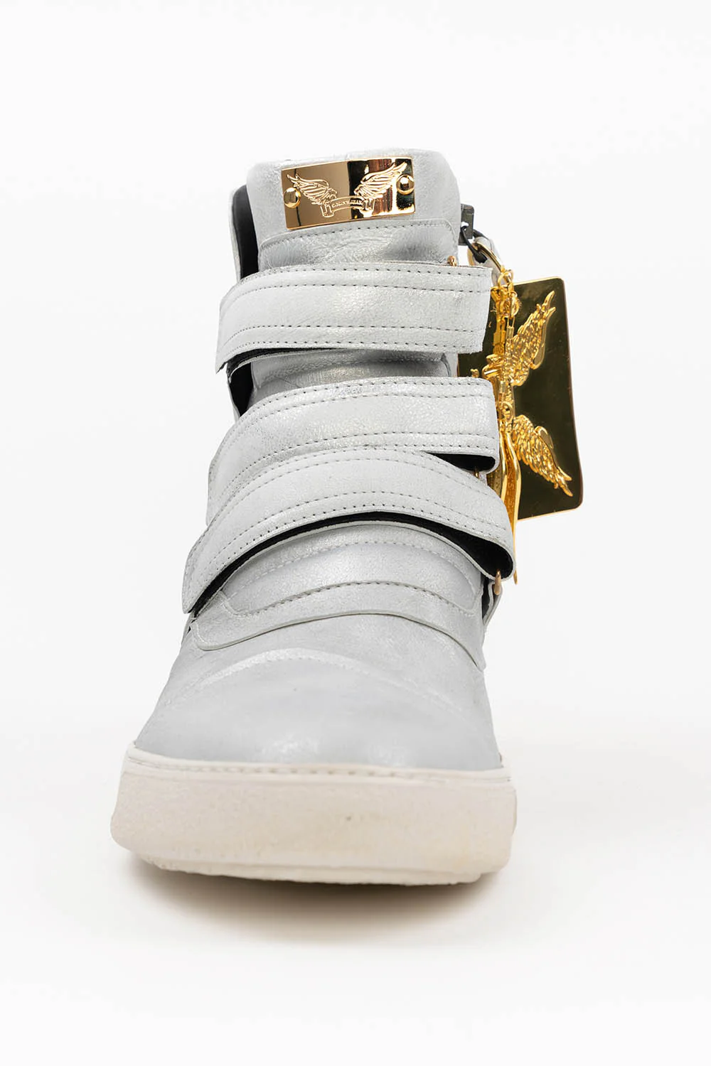 MENS HIGH TOP VELCRO  SHOES IN SPRITE SILVER - Image 4