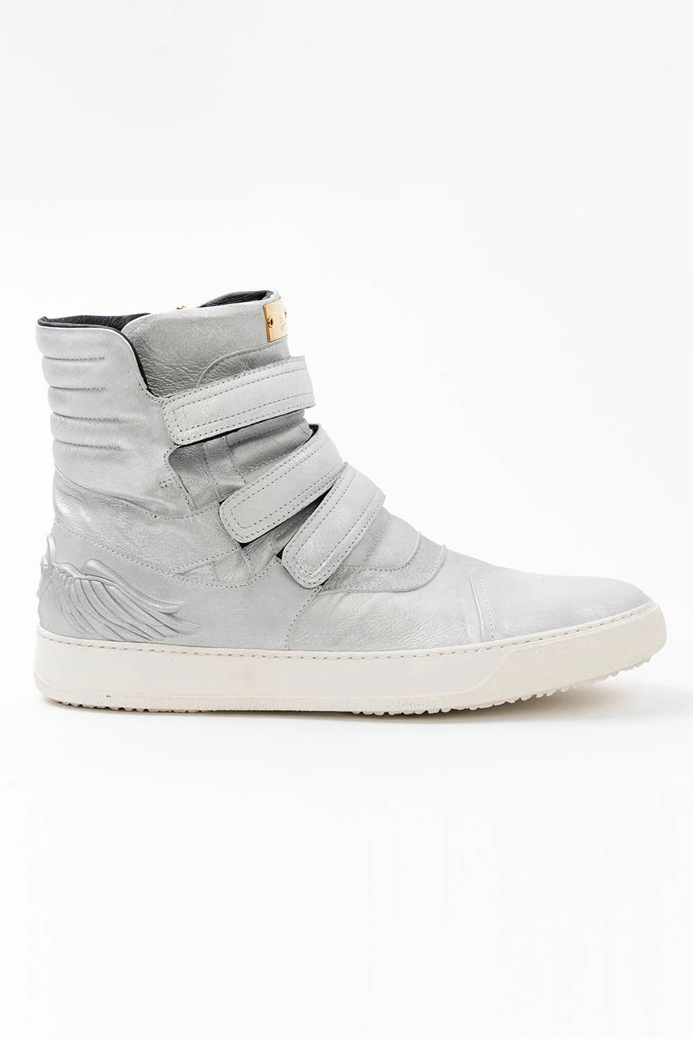 MENS HIGH TOP VELCRO  SHOES IN SPRITE SILVER - Image 6