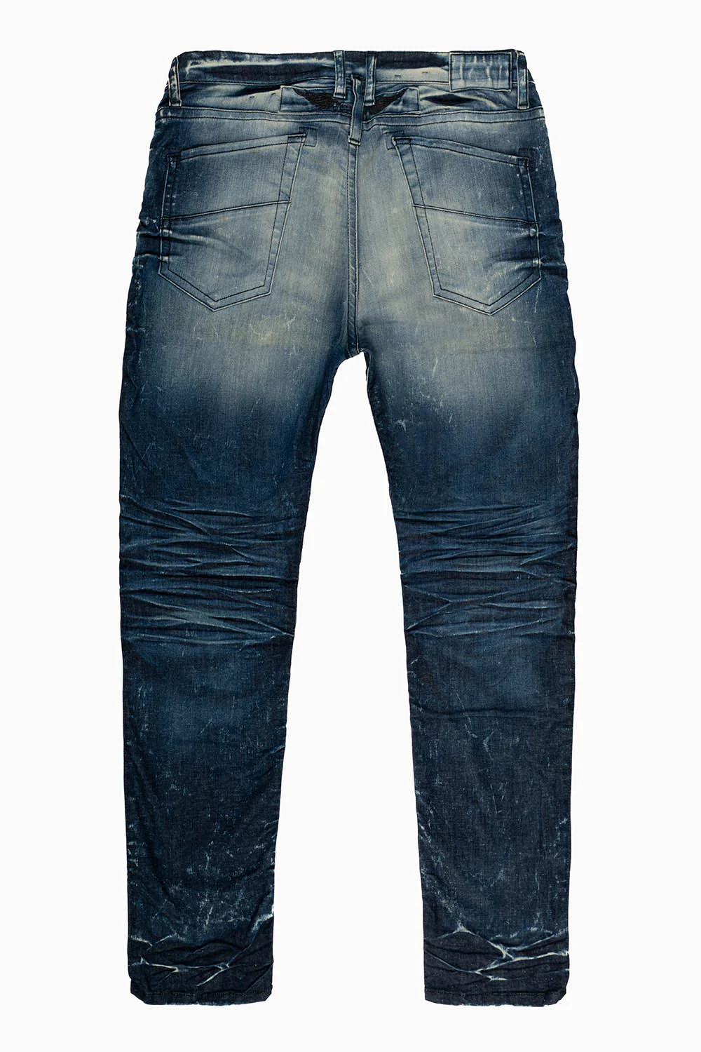 BIKER JEAN QUILTED KNEE IN DY STRETCH FABRIC  IN MINERAL DARK WASH - Image 2