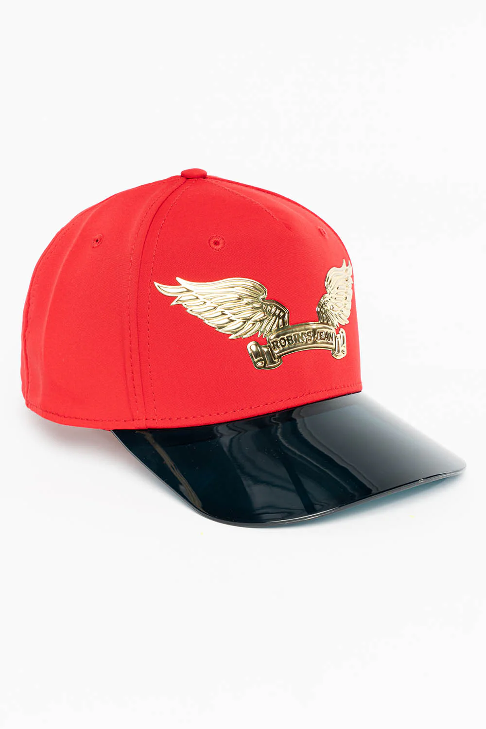 RED SNAPBACK HAT WITH GOLD EMBOSSED WINGS - Image 2