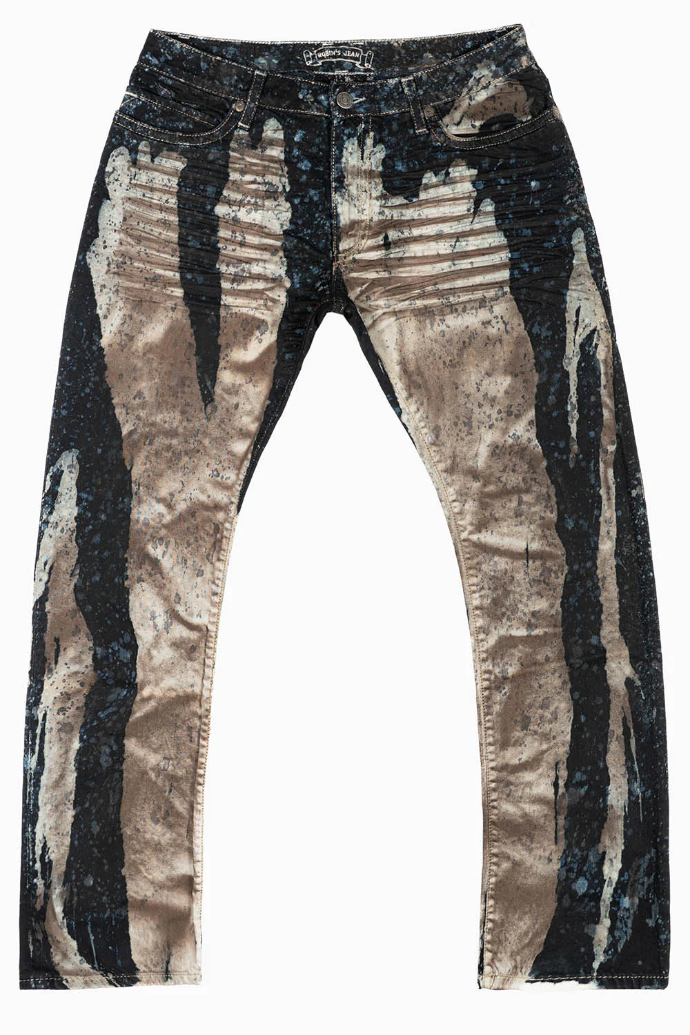 CLASSIC 5 POCKET STRAIGHT LEG JEAN IN CARBON WASH WITH CRYSTALS & STUDS - Image 2