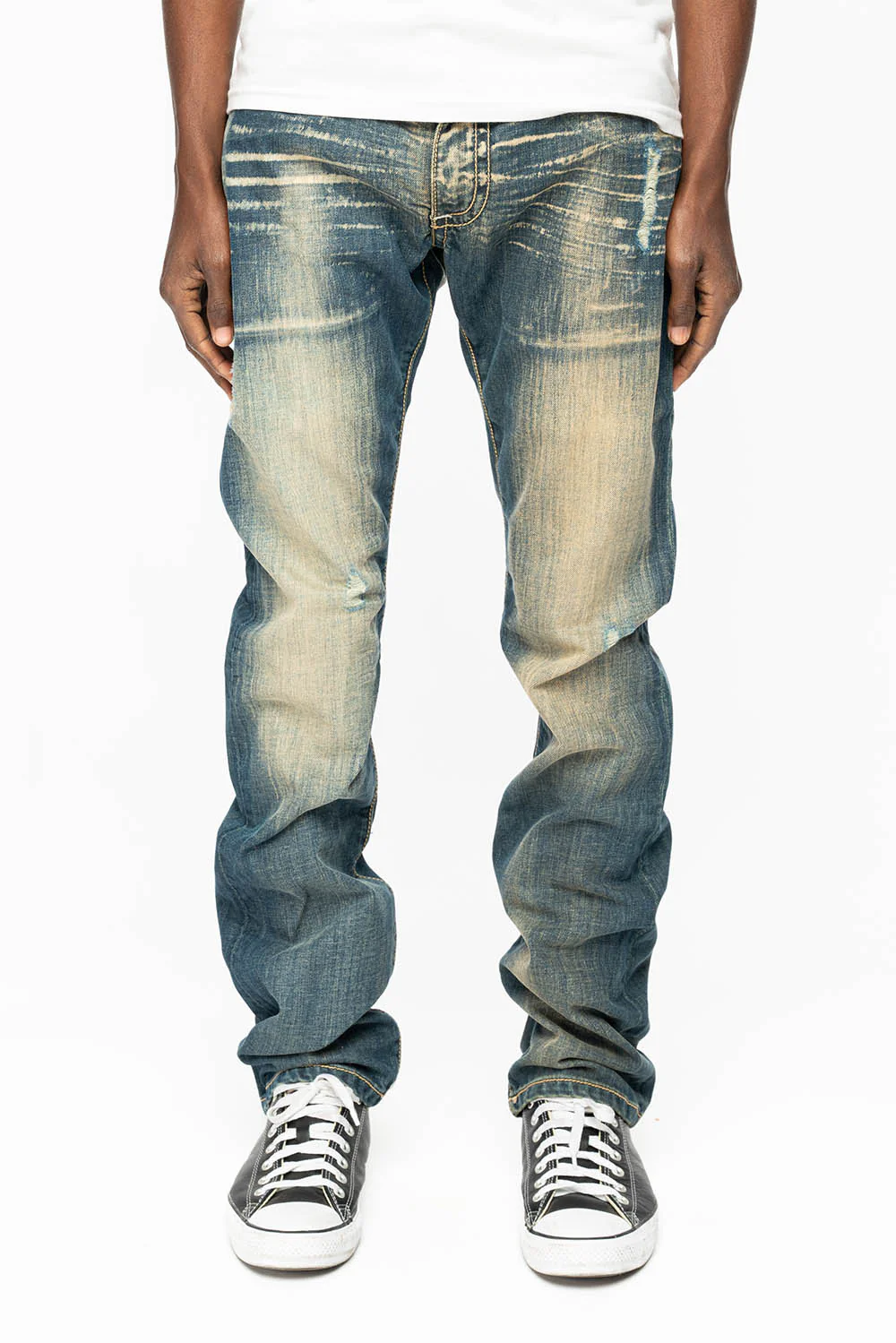 CLASSIC 5 POCKET STRAIGHT LEG JEANS IN BLUE VENICE WASH