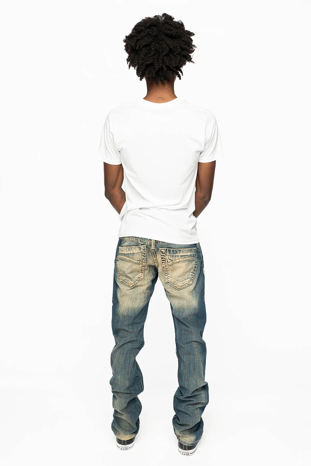 CLASSIC 5 POCKET STRAIGHT LEG JEANS IN BLUE VENICE WASH - Image 4