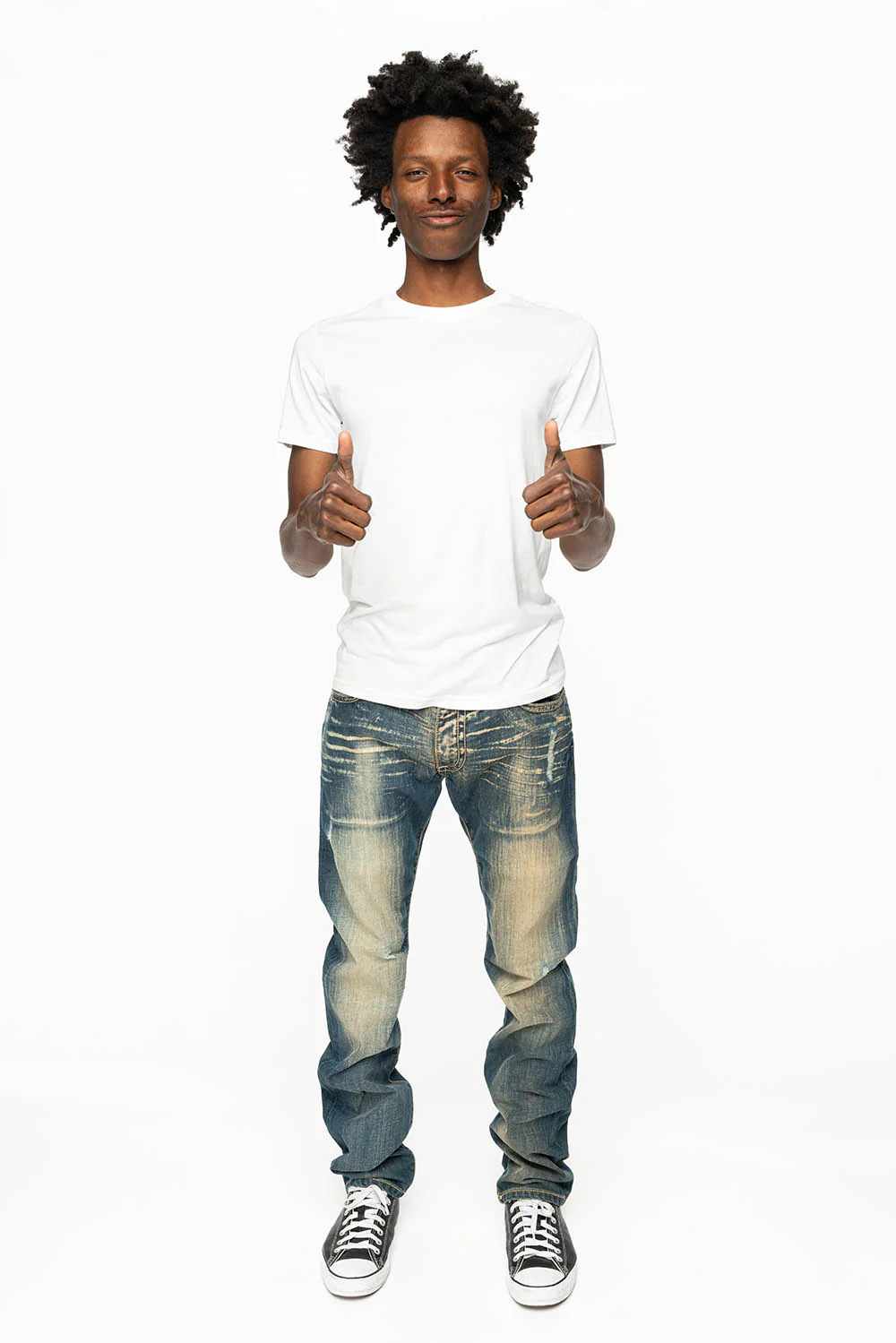 CLASSIC 5 POCKET STRAIGHT LEG JEANS IN BLUE VENICE WASH - Image 5