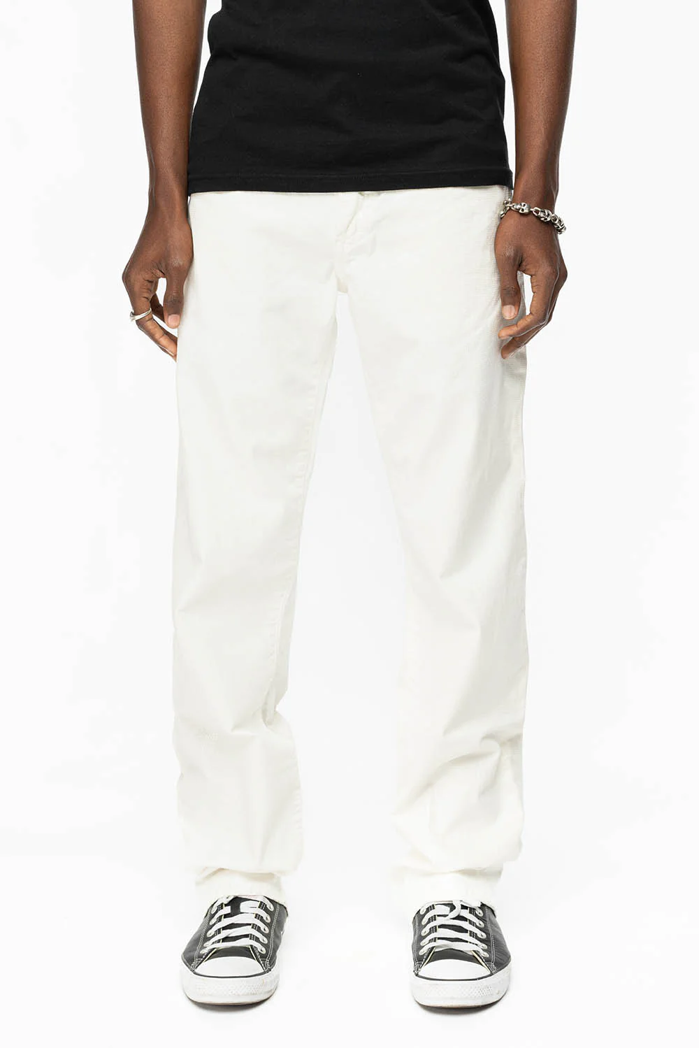 CLASSIC 5 POCKET  STRAIGHT  LEG JEANS  IN WHITE MADONNA WASH - Image 4