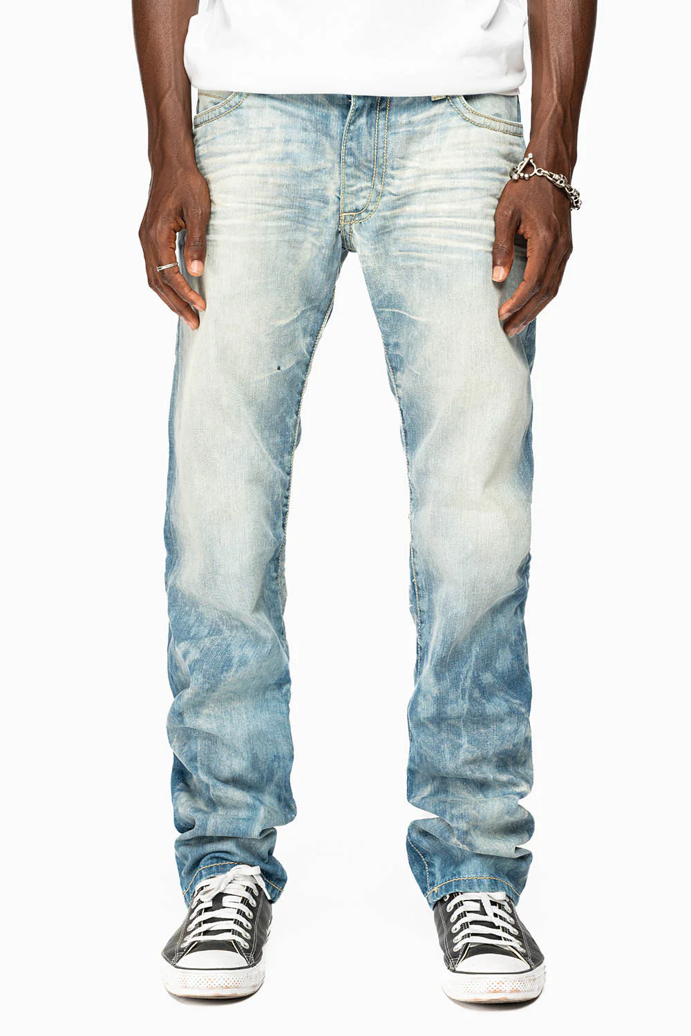 CLASSIC 5 POCKET STRAIGHT LEG JEANS IN AQUARAMA WASH WITH PATCH - Image 7