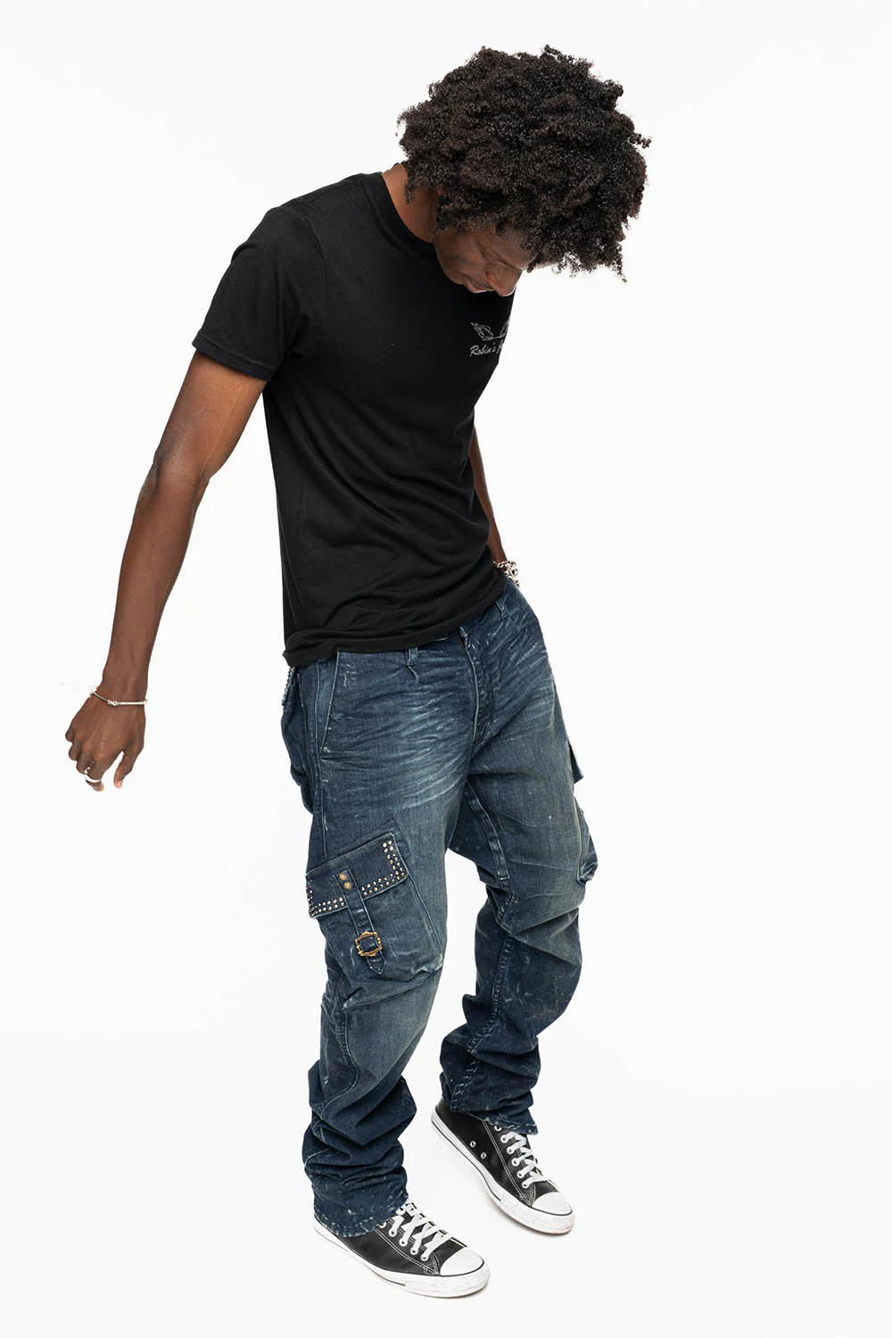 CLASSIC PREDATOR CARGO JEAN IN ALBANY DARK WASH EMBELLISHED WITH  CRYSTALS - Image 7