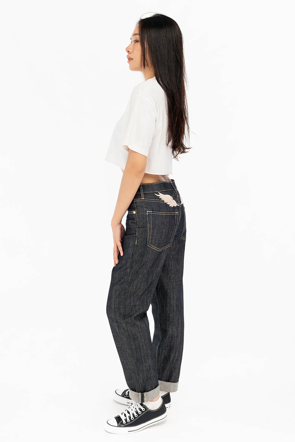WOMENS BOYFRIEND STYLE JEANS IN RAW - Image 6