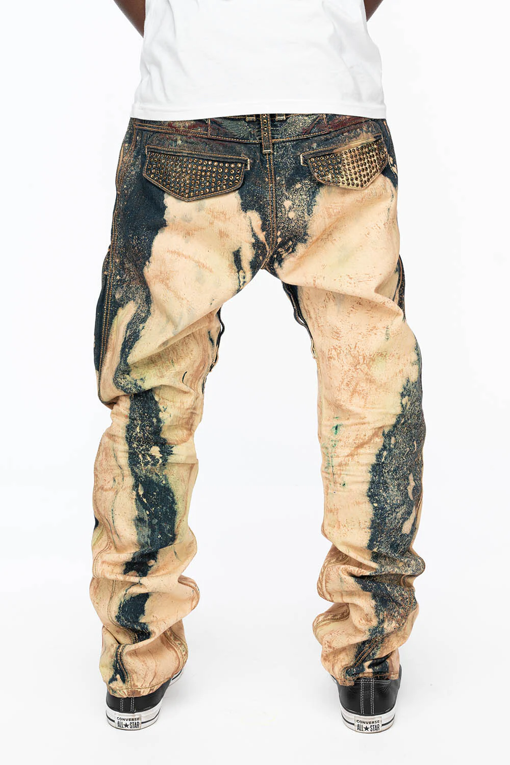 MENS TECHNIQUE CARGO PANTS IN GRAFFITI WASH WITH CRYSTALS - Image 4