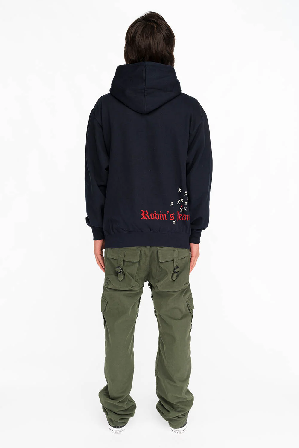 NEON ANGEL MENS PULLOVER HOODIE IN NAVY - Image 4