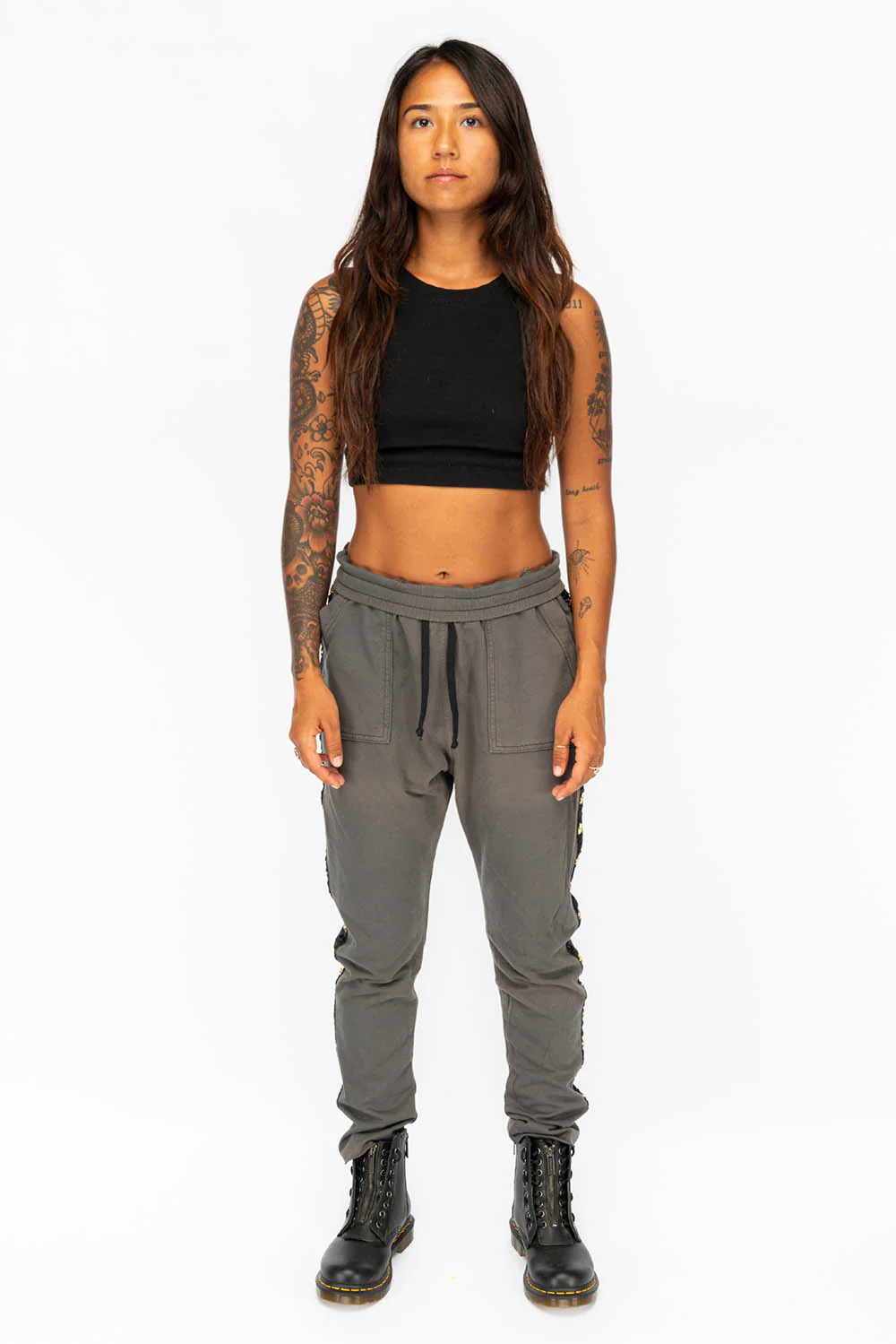 WOMENS JOGGING PANTS IN GREY CHARCOAL - Image 4
