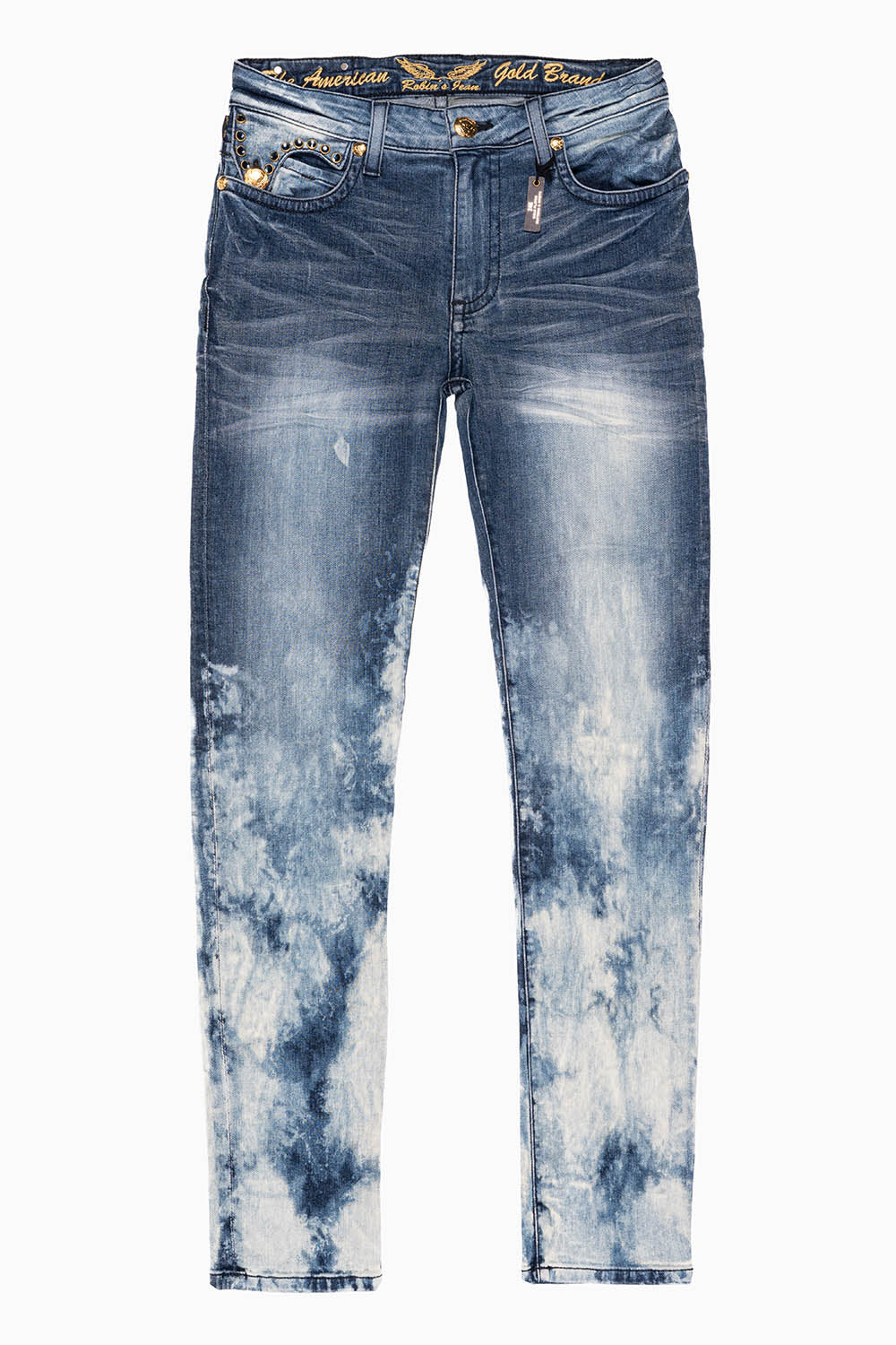 KILLER FLAP MENS SKINNY JEANS IN BLUE CLOUD JAPAN WASH WITH EMBELLISHED MONTANA BLUE CRYSTAL - Image 2