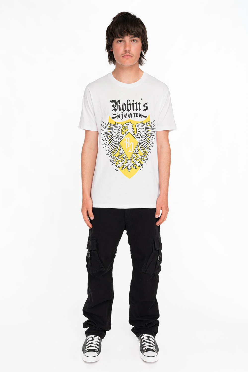 EAGLE CREST TEE IN WHITE AND YELLOW - Image 3
