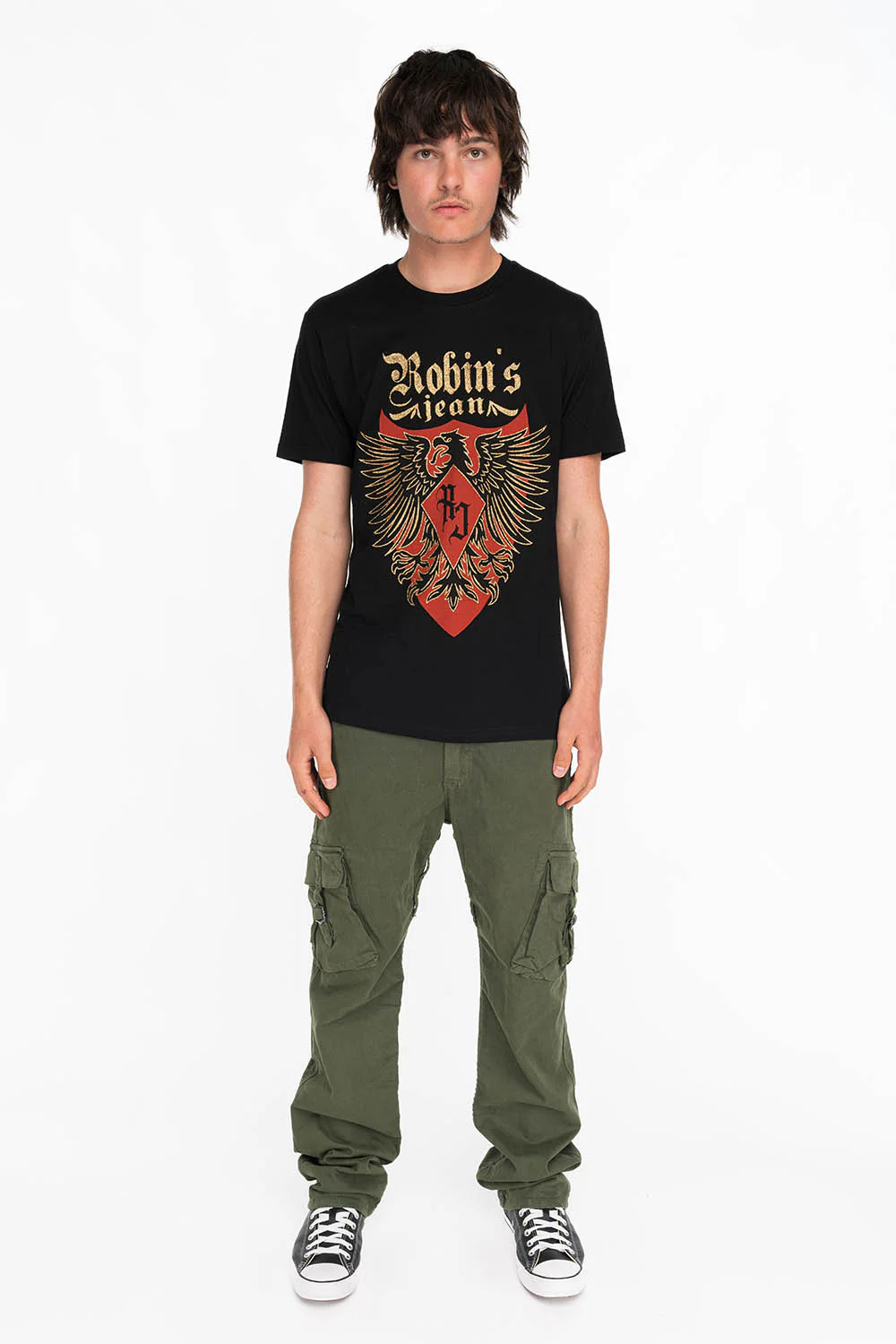 EAGLE CREST TEE IN BLACK - Image 3