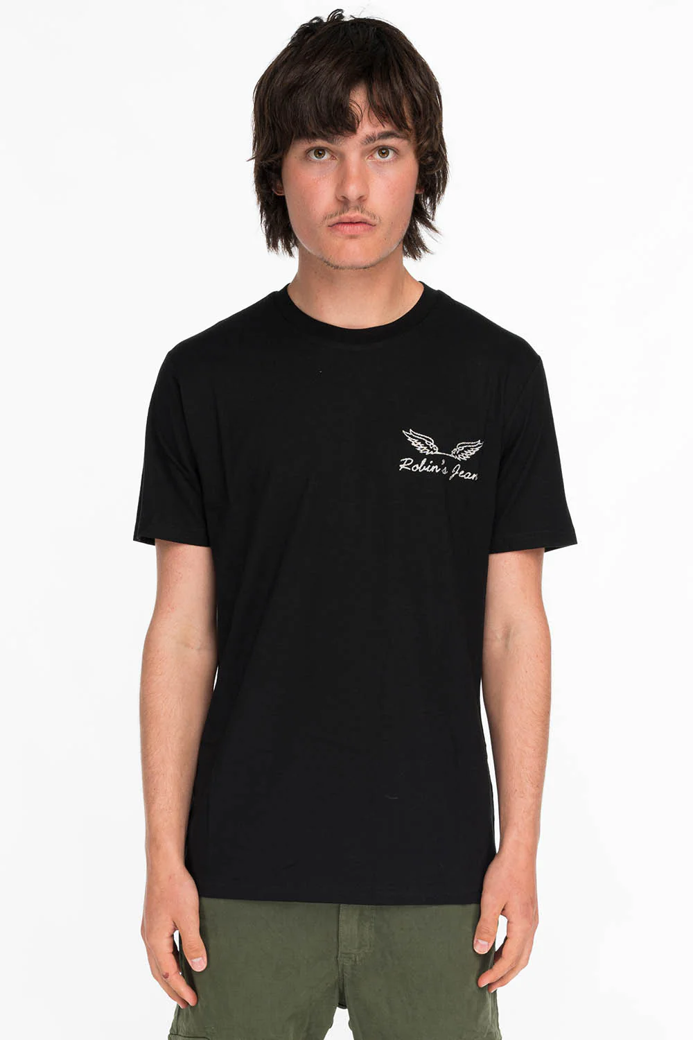 FLEUR DE LIS TEE IN BLACK WITH SILVER GLITTER - Image 2