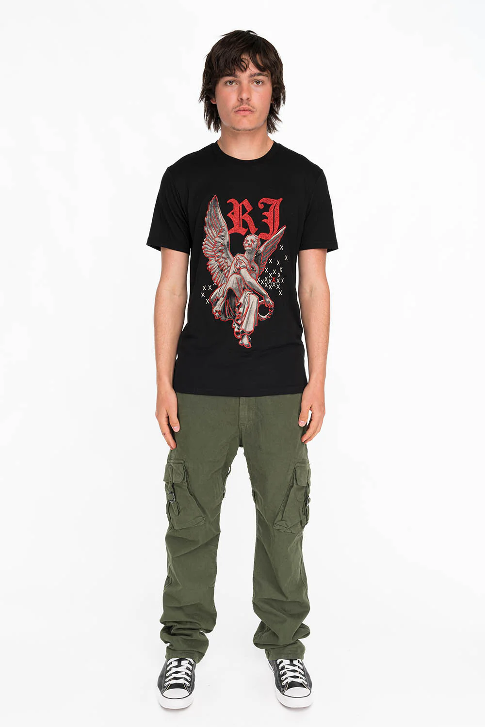 NEON ANGEL MENS T-SHIRT IN BLACK - Image 3