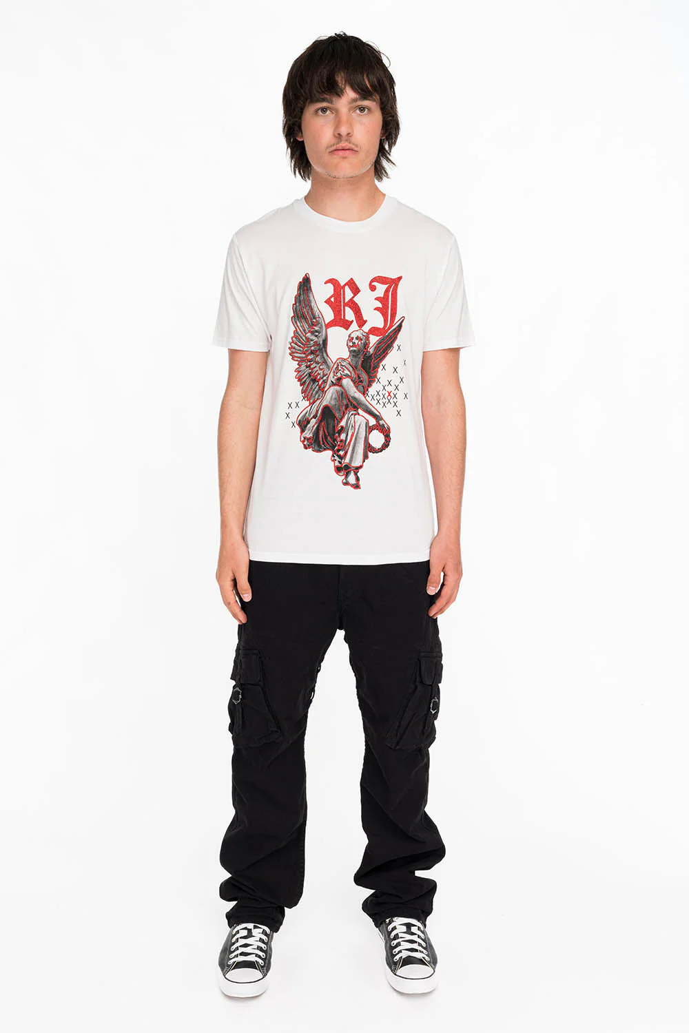 NEON ANGEL MENS T-SHIRT IN WHITE - Image 3