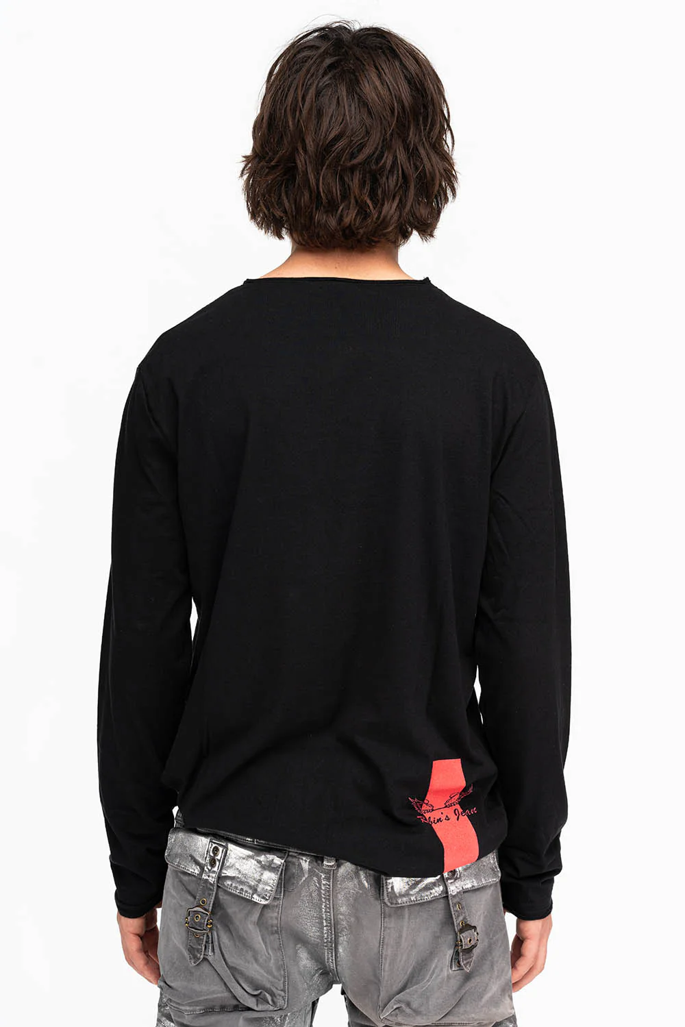 HAND OF GOLD LONG SLEEVE TEE IN BLACK - Image 2