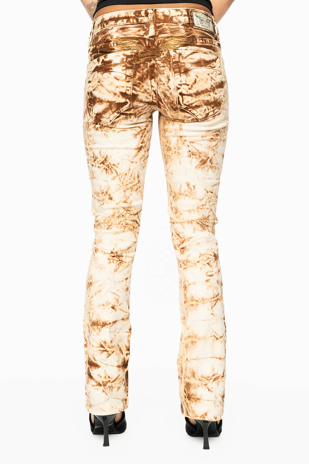 MARILYN LOW RISE WOMENS STRAIGHT LEG JEANS IN HAWAII KHAKI WASH - Image 4
