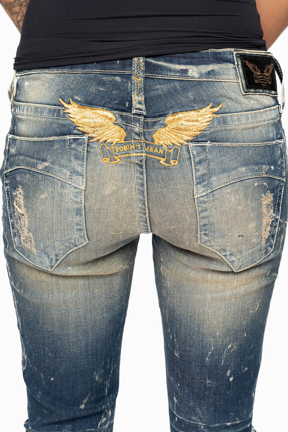 MARILYN WOMENS SKINNY JEAN IN 4D DARK BROKEN WASH - Image 5