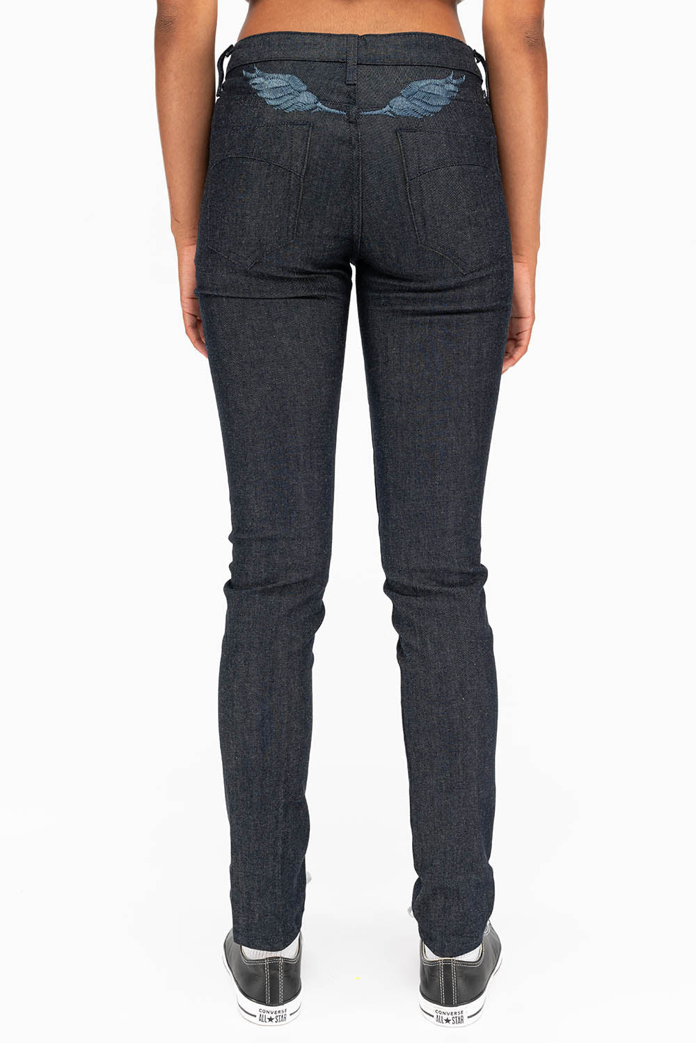 WOMENS CLASSIC 5 POCKET SKINNY JEANS IN RAW - Image 2