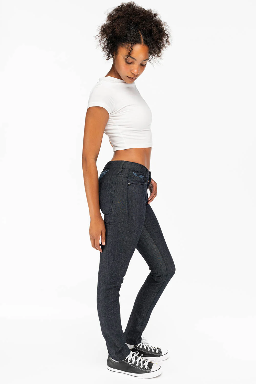 WOMENS CLASSIC 5 POCKET SKINNY JEANS IN RAW - Image 4