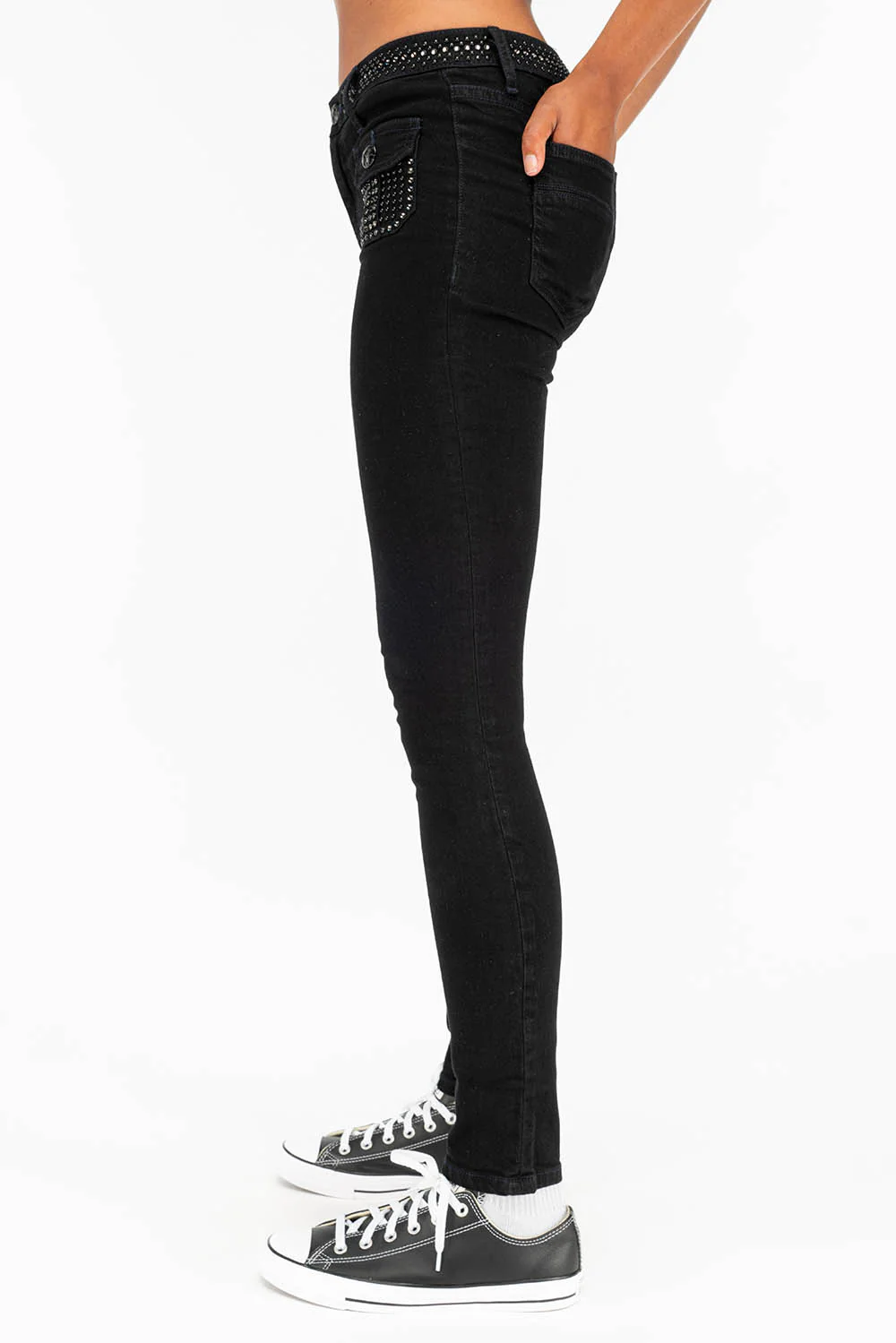 LADY G.I. IN BLACK FULLY LOADED W/ CRYSTALS - Image 2