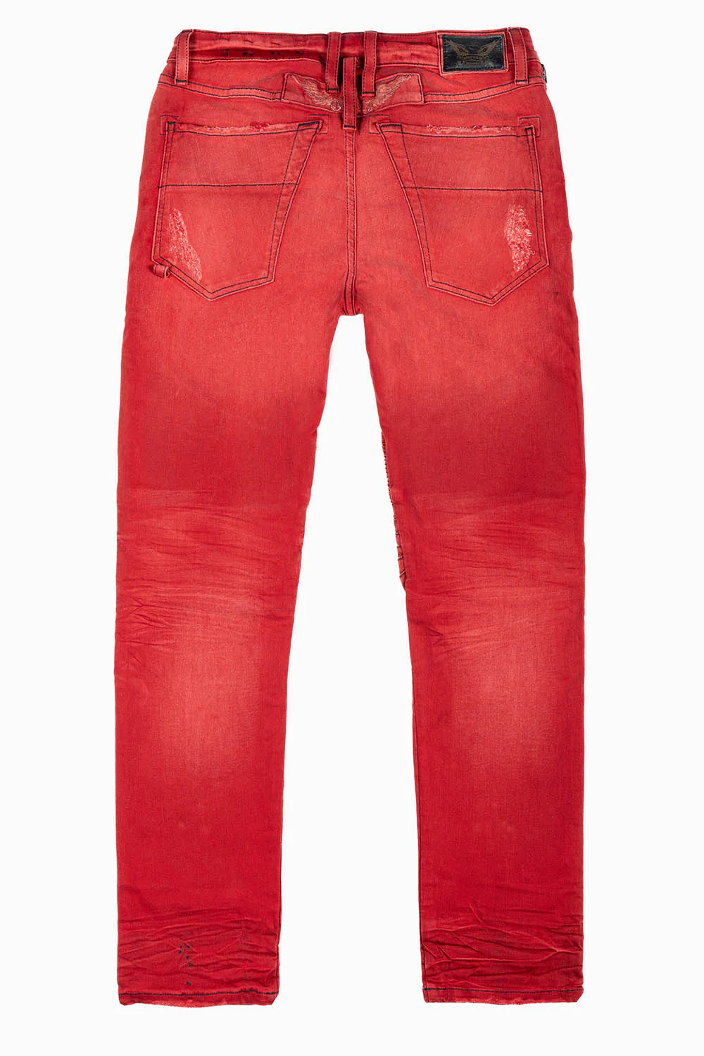 MENS BIKER JEANS  F-UP RED WASH - Image 2