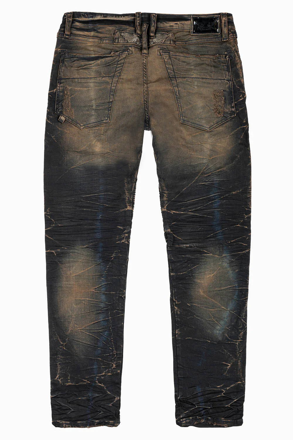 MENS BIKER JEANS IN OXIDO BROKEN BACKING WASH - Image 2