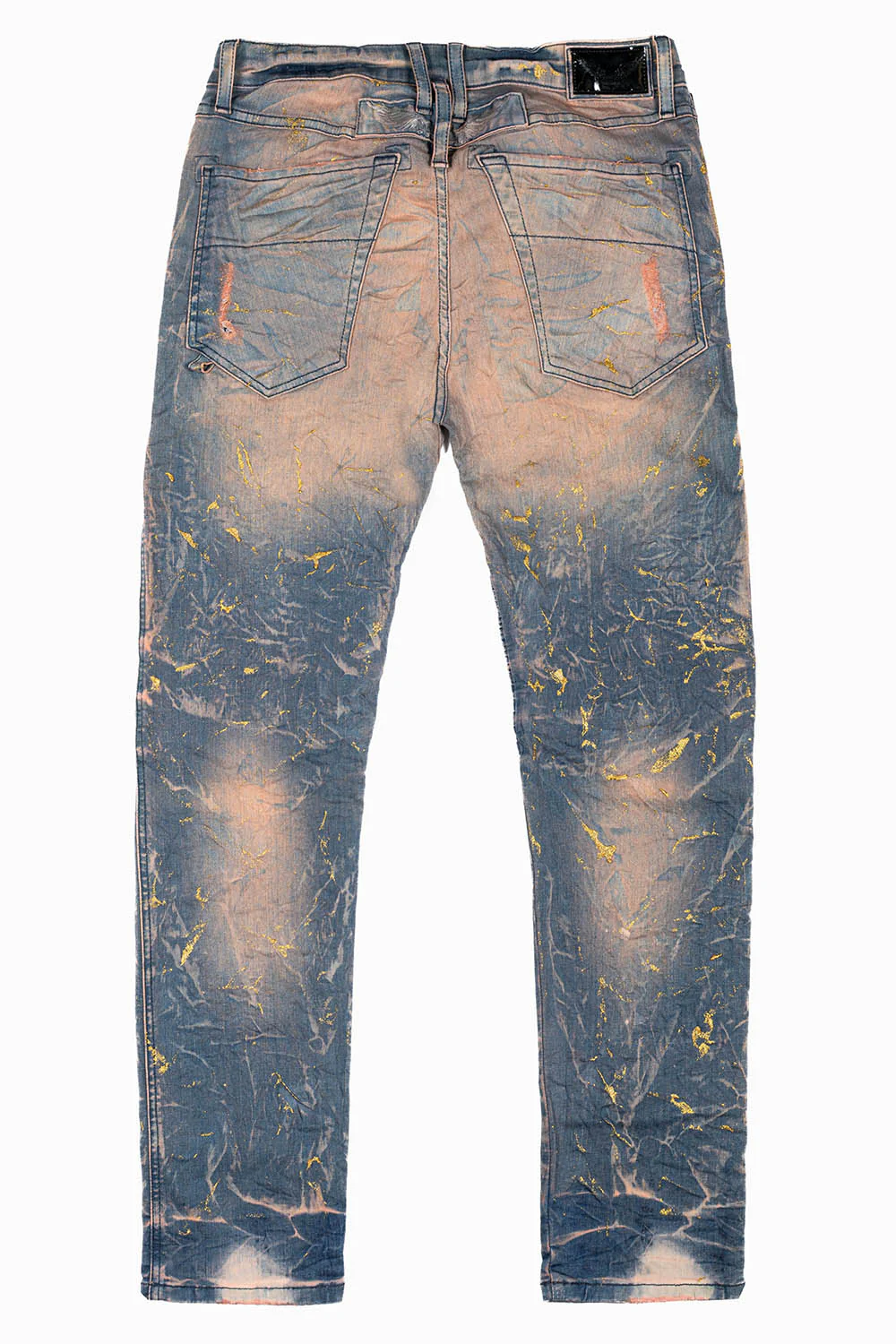 MENS BIKER JEANS MINERAL CHARCOAL WASH - Image 2
