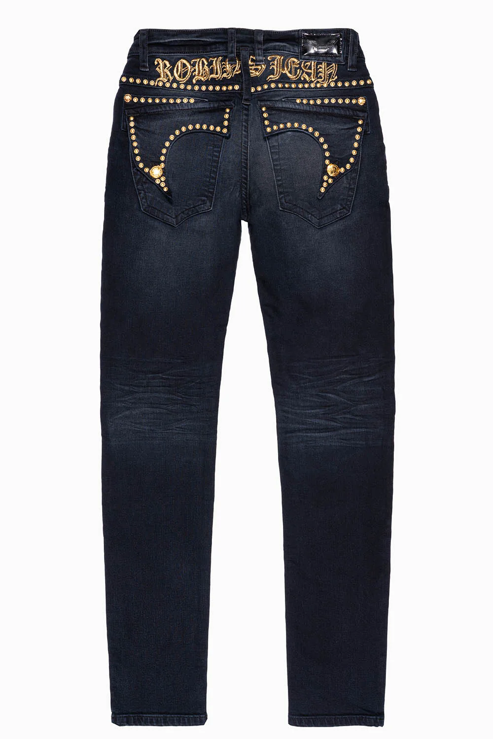 MENS F-UP BLACK SLIM FIT KILLER FLAP JEANS WITH O.E. SCRIPT EMBELLISHED WITH GOLD NAILHEADS - Image 6