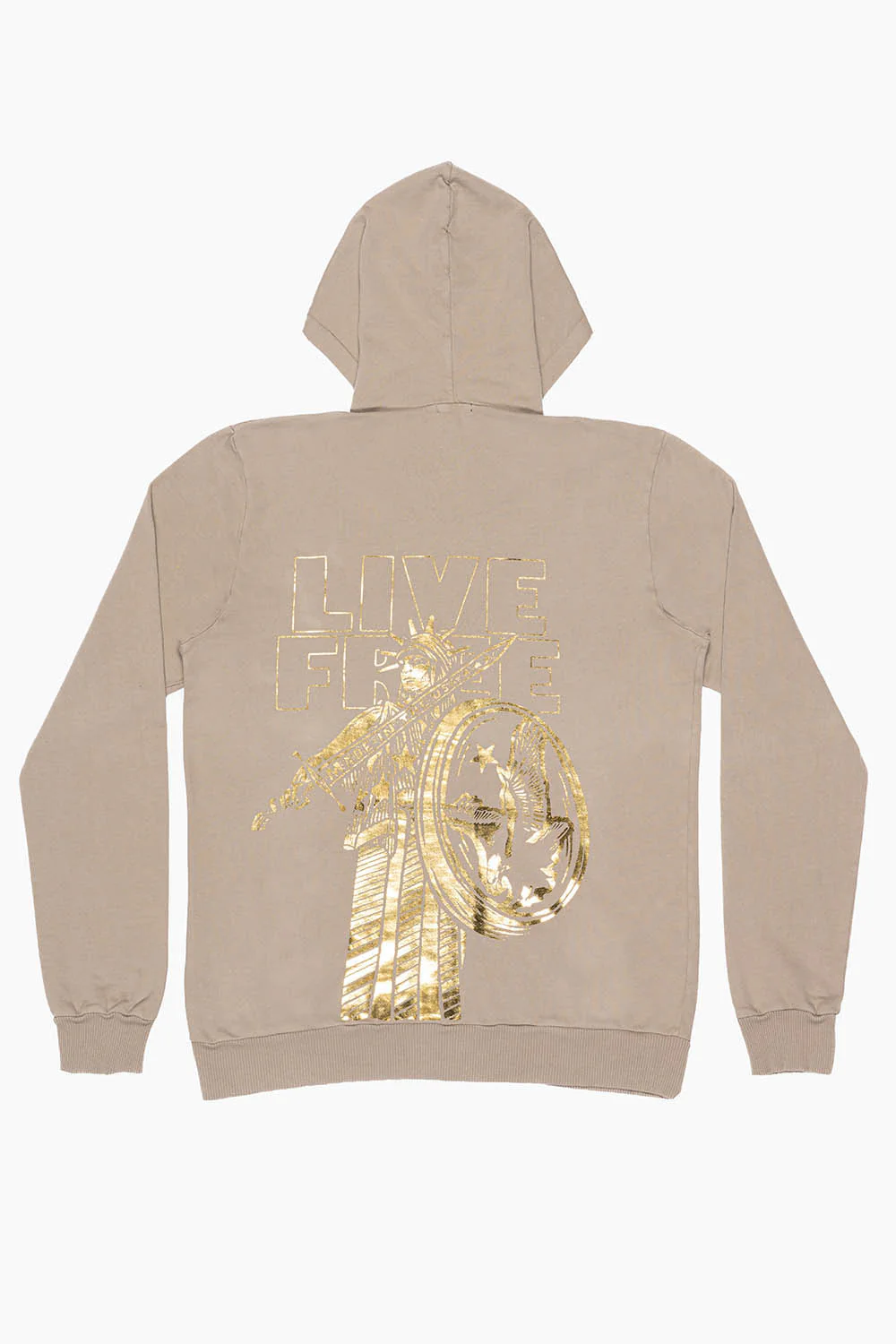MENS LIVE FREE PULLOVER HOODIE IN KHAKI
