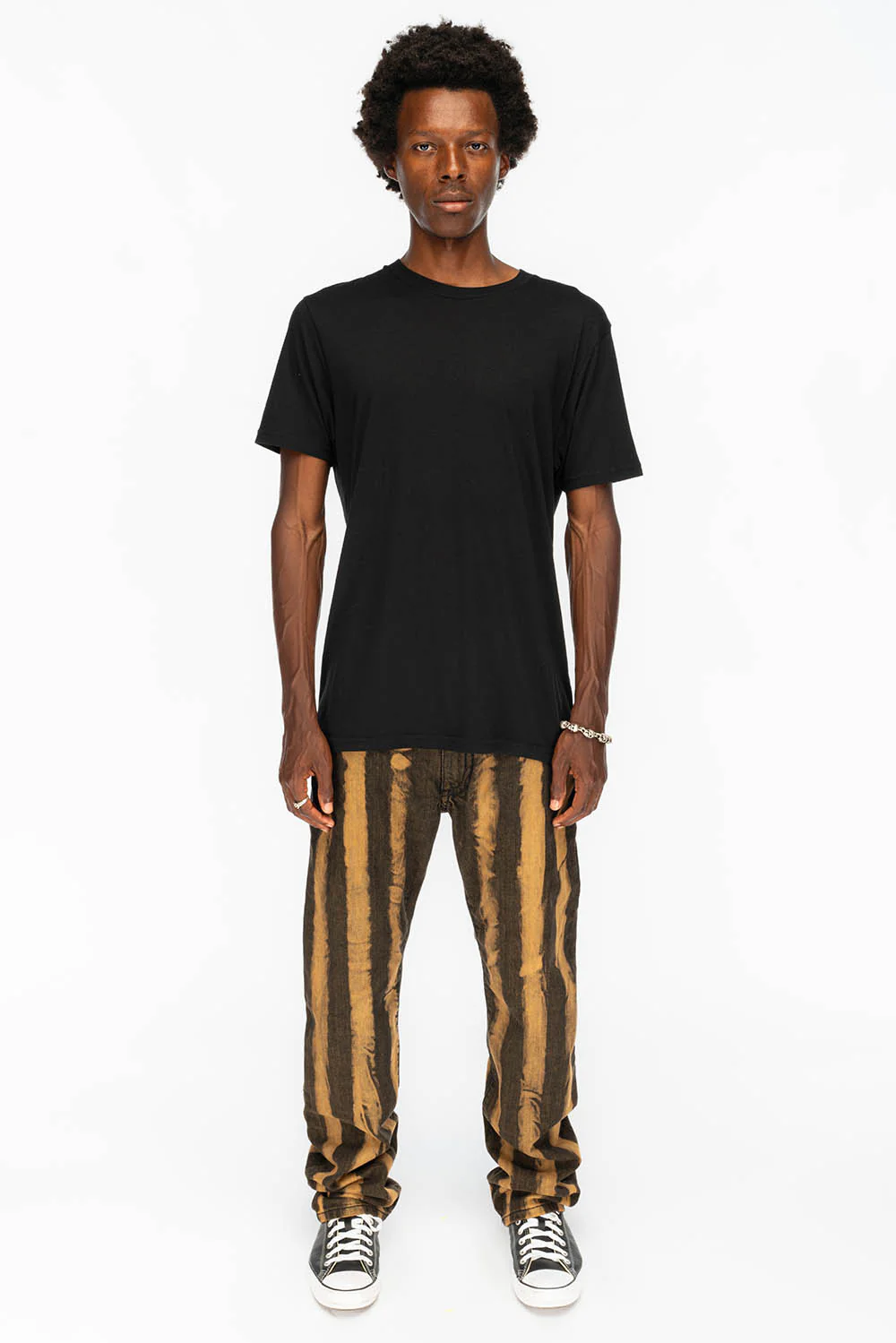 MENS LONG FLAP PRISONER TAN WASH JEANS WITH EMBELLISHMENT - Image 6