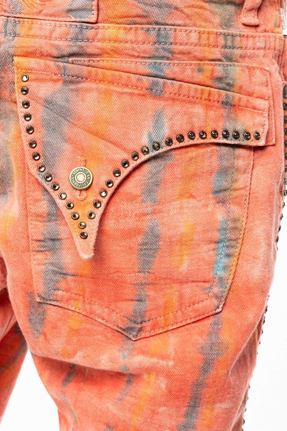 MENS SHORT WITH FLAP POCKETS IN DUBLIN WASH WITH  SMOKEY TOPAZ CRYSTALS - Image 6