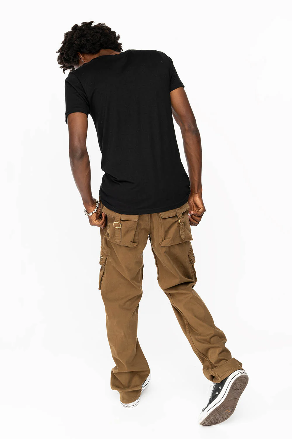 ROBINS NEW MILITARY STYLE CARGO PANTS IN AVOCADO WITH WESTERN CRYSTAL MOTIF - Image 8