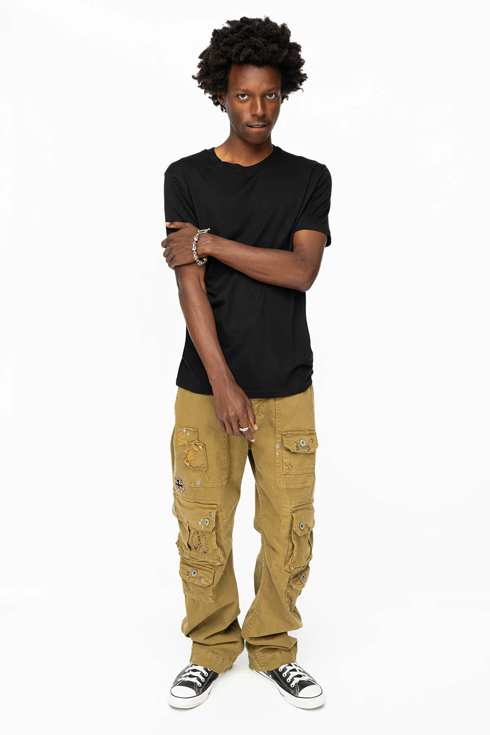ORIGINAL ROBIN’S JEAN CALL OF DUTY CARGO PANTS IN AVOCADO COLOR WITH ROCK N ROLL PATCH - Image 7