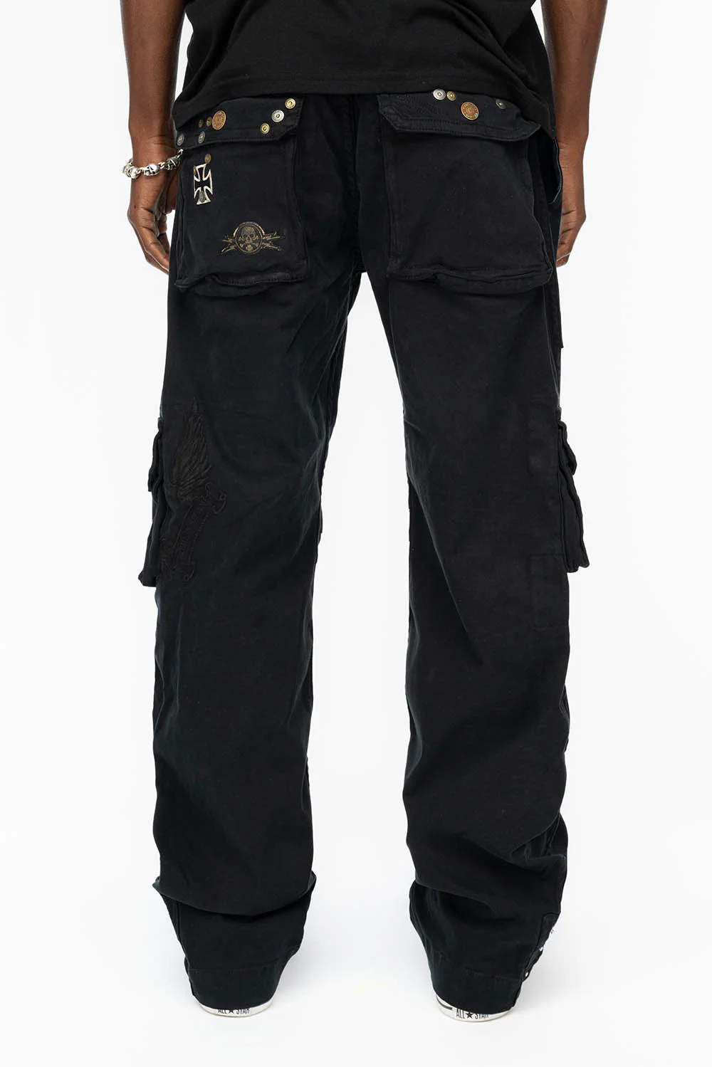 ORIGINAL ROBIN’S JEAN CALL OF DUTY CARGO PANTS IN BLACK COLOR  WITH ROCK N ROLL PATCH - Image 4