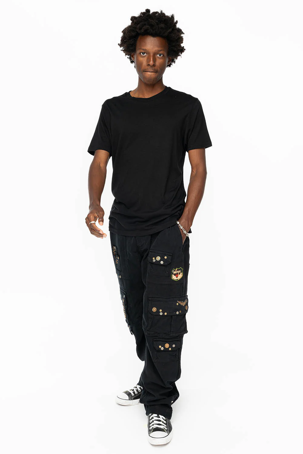 ORIGINAL ROBIN’S JEAN CALL OF DUTY CARGO PANTS IN BLACK COLOR  WITH ROCK N ROLL PATCH - Image 7