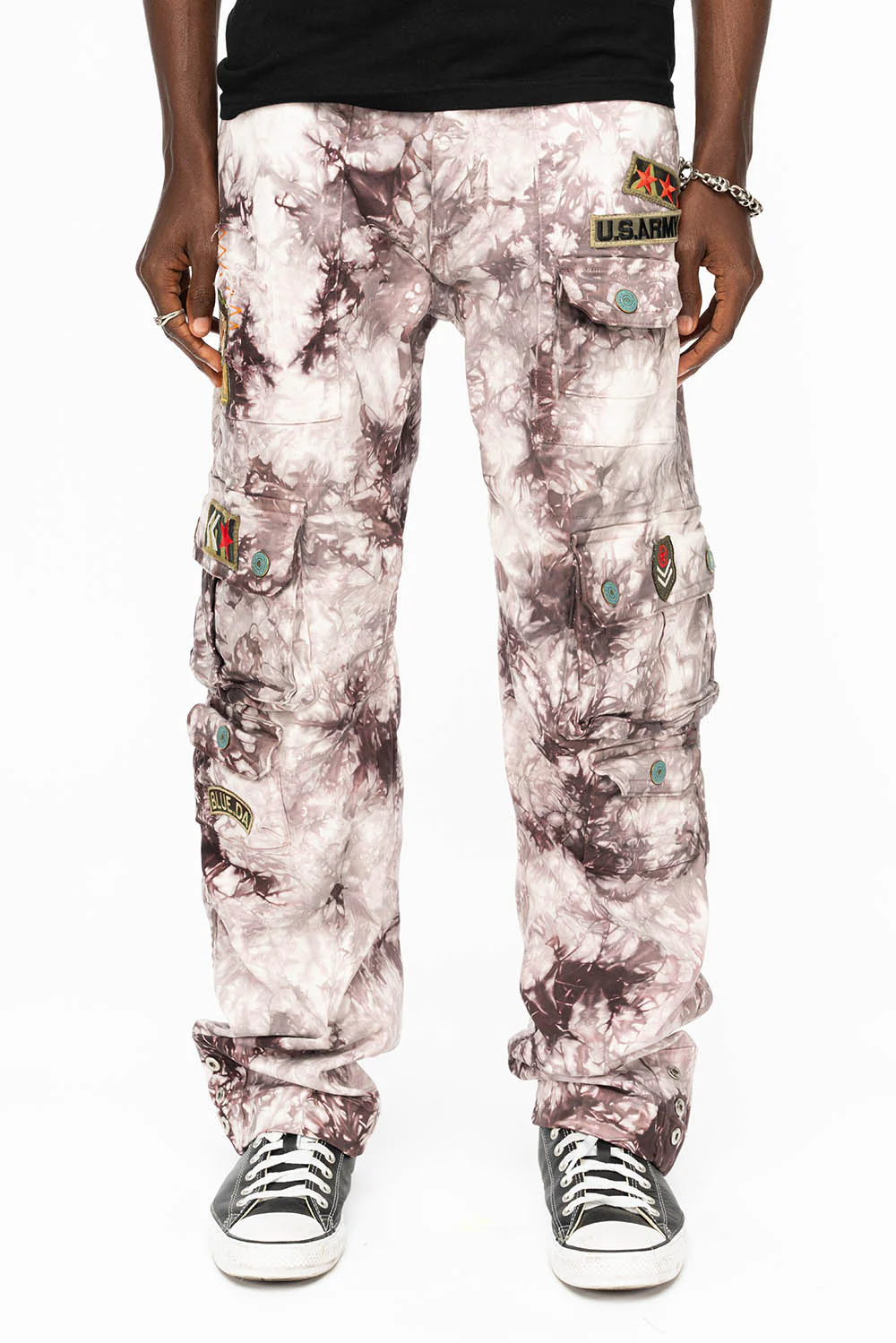 ORIGINAL ROBIN’S JEAN CALL OF DUTY CARGO PANTS IN CRYSTAL TYE DYE PURPLE WITH PATCH - Image 10