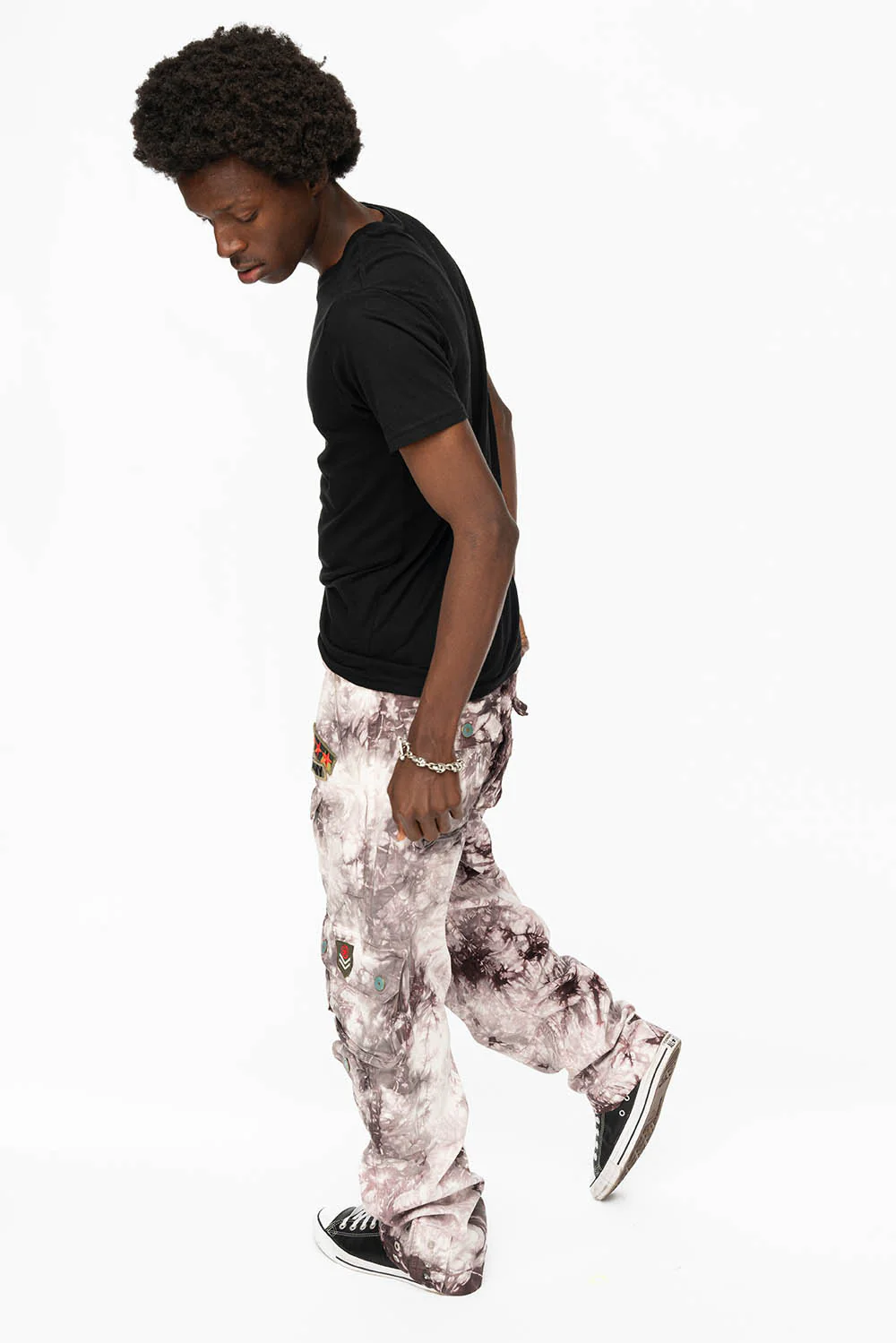 ORIGINAL ROBIN’S JEAN CALL OF DUTY CARGO PANTS IN CRYSTAL TYE DYE PURPLE WITH PATCH - Image 4