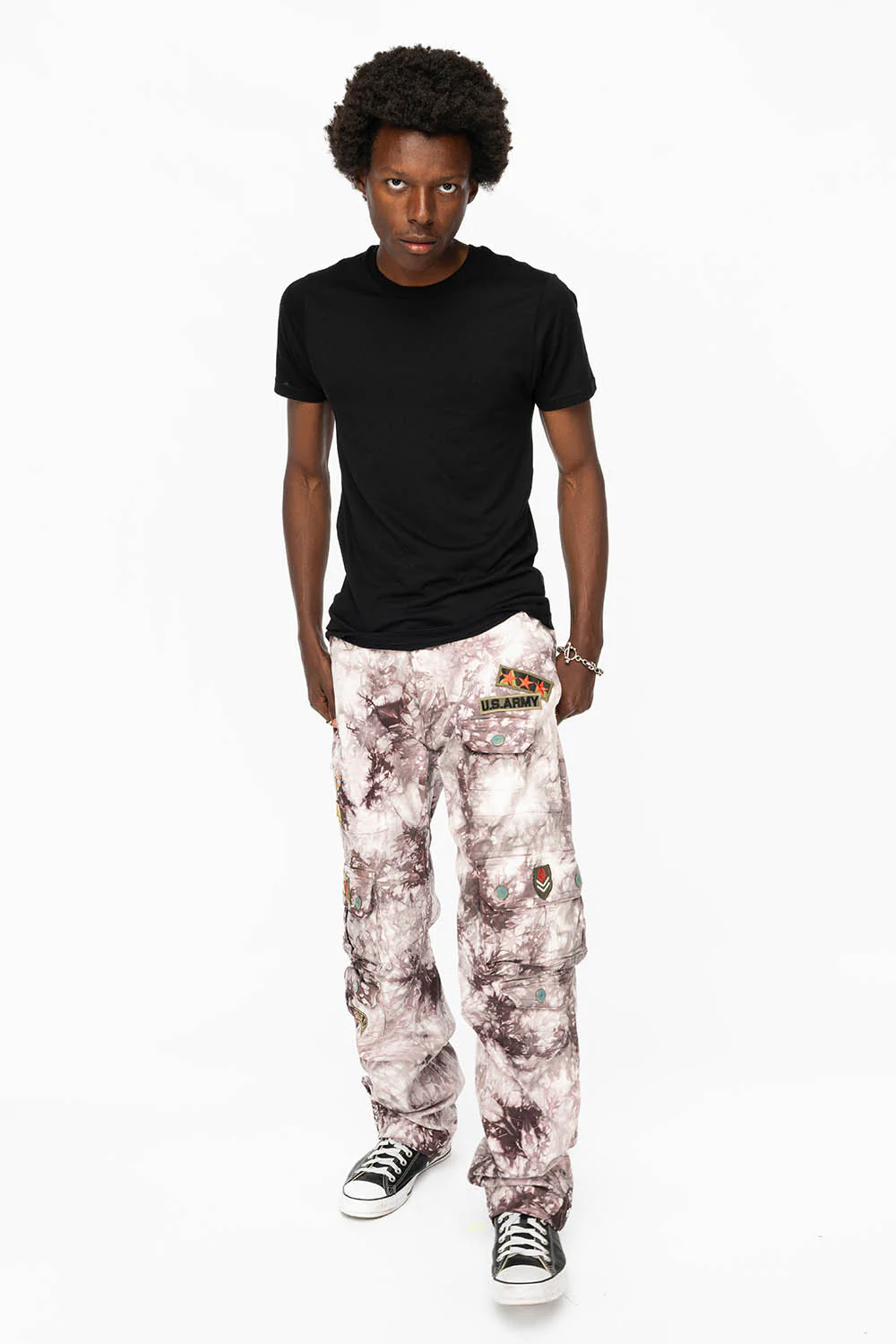 ORIGINAL ROBIN’S JEAN CALL OF DUTY CARGO PANTS IN CRYSTAL TYE DYE PURPLE WITH PATCH - Image 5