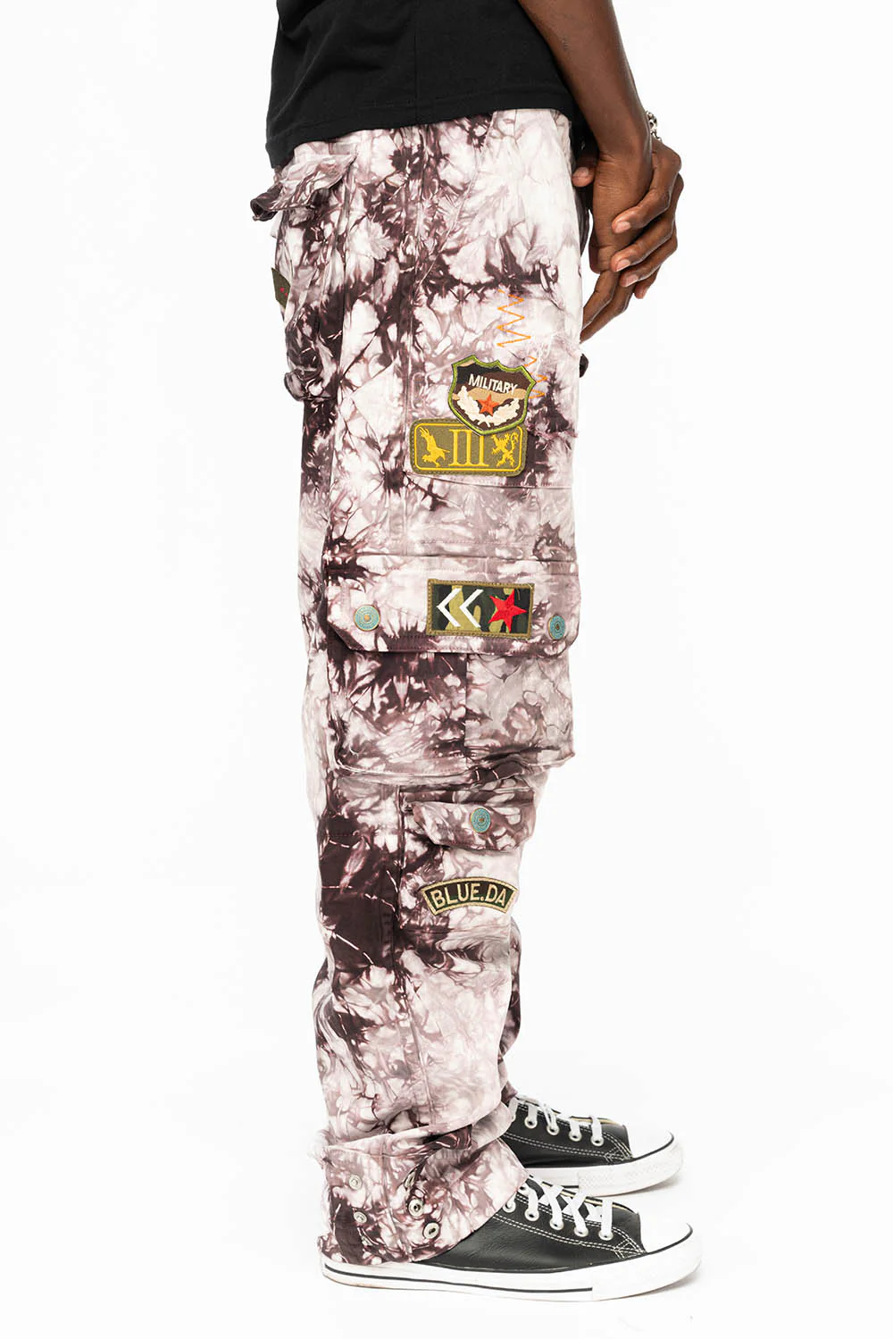 ORIGINAL ROBIN’S JEAN CALL OF DUTY CARGO PANTS IN CRYSTAL TYE DYE PURPLE WITH PATCH - Image 8