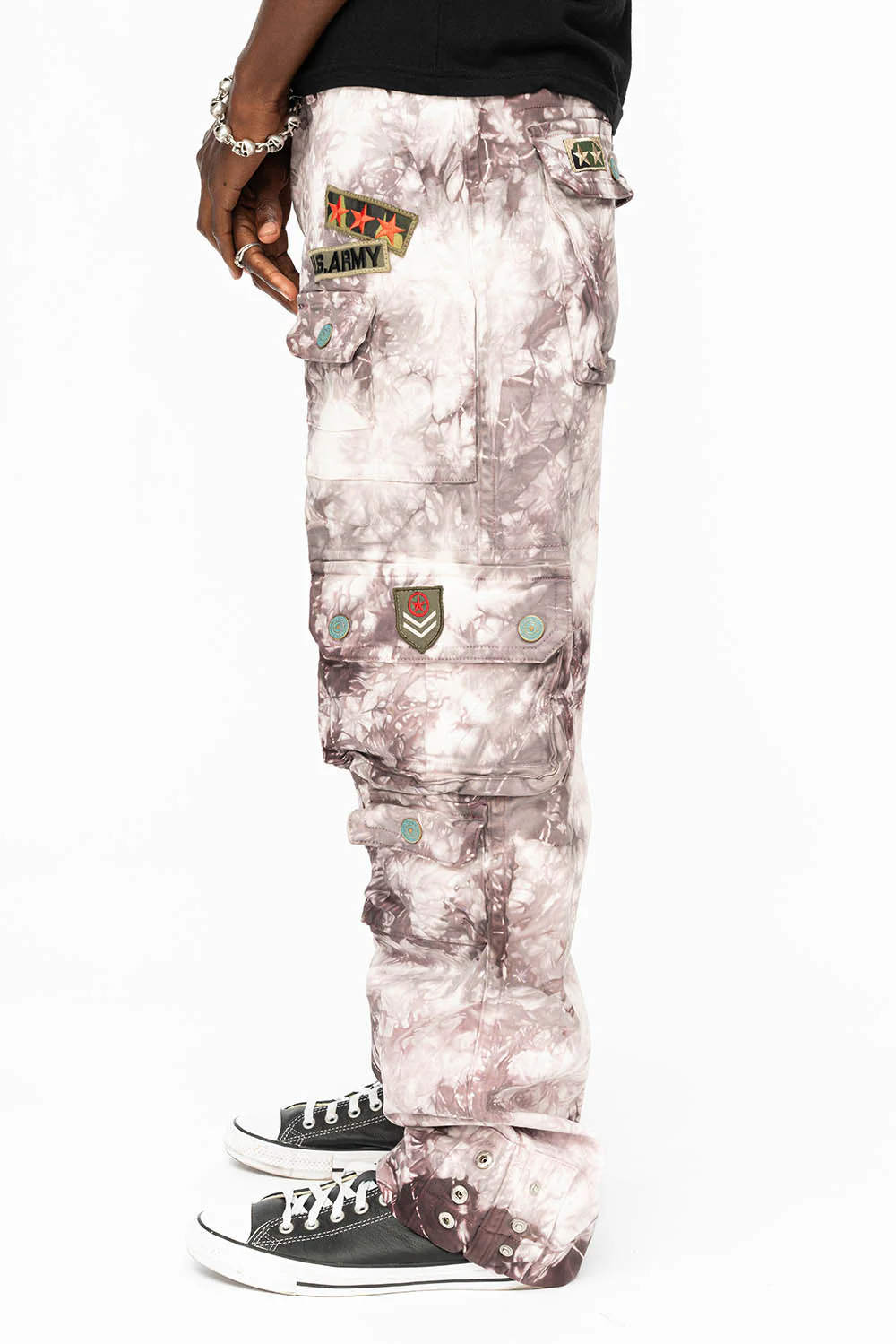 ORIGINAL ROBIN’S JEAN CALL OF DUTY CARGO PANTS IN CRYSTAL TYE DYE PURPLE WITH PATCH - Image 9