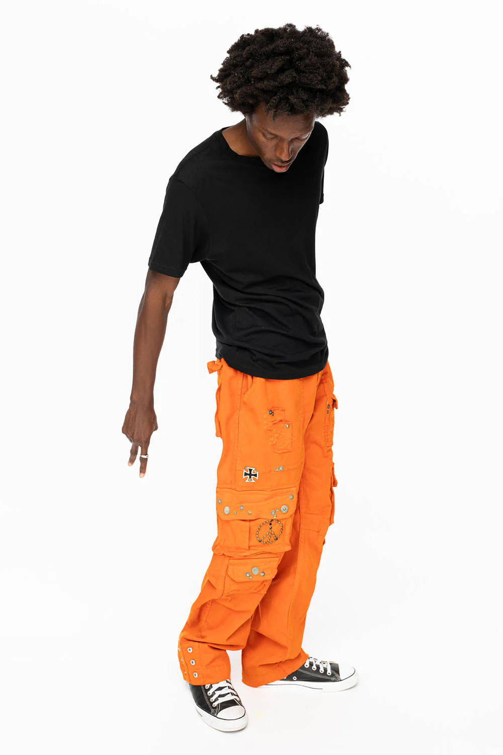 ORIGINAL ROBIN’S JEAN CALL OF DUTY CARGO PANTS IN ORANGE COLOR  WITH ROCK N ROLL PATCH - Image 2